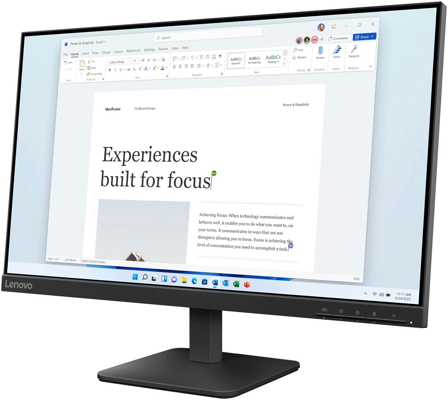 Lenovo LED-Monitor »L24-4e(A25238FL0)«, 61 cm/24 Zoll, 1920 x 1080 px, Full HD, 4 ms-6 ms Reaktionszeit, 100 Hz