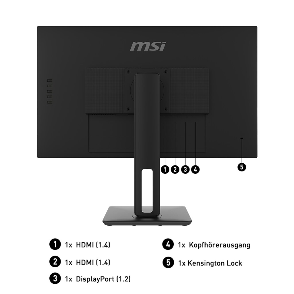 MSI LED-Monitor »PRO MP271QP«, 69 cm/27 Zoll, 2560 x 1440 px, WQHD, 5 ms Reaktionszeit, 60 Hz