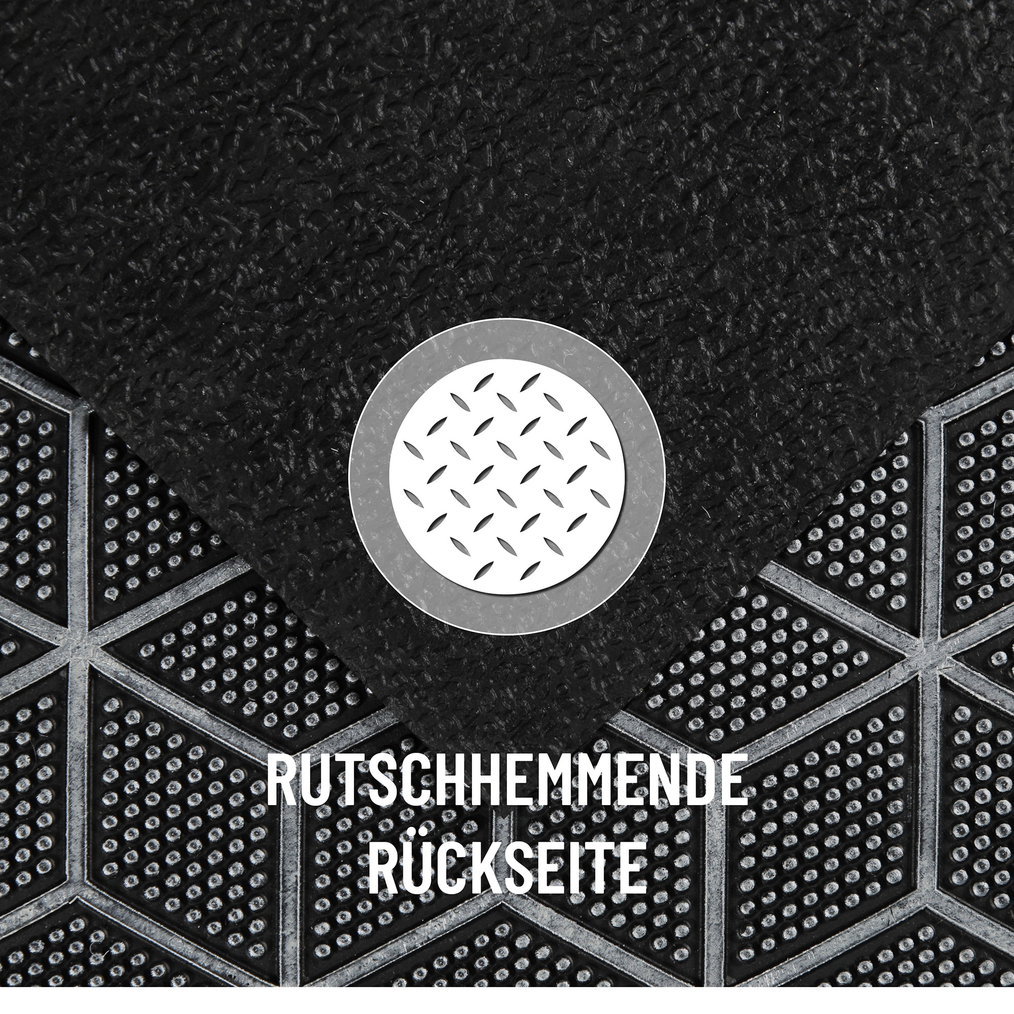Wecon home Fußmatte »Bossa Groove«, rechteckig, 4 mm Höhe, Gummi, pflegeleicht, abwaschbar, rutschfest, geometrisches Muster