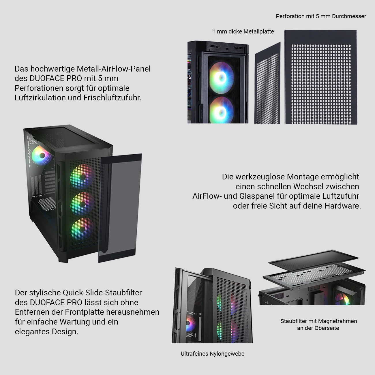 Cougar Gaming-PC »DUOFACE PRO BK 7468«, Windows 11, DDR5 RAM
