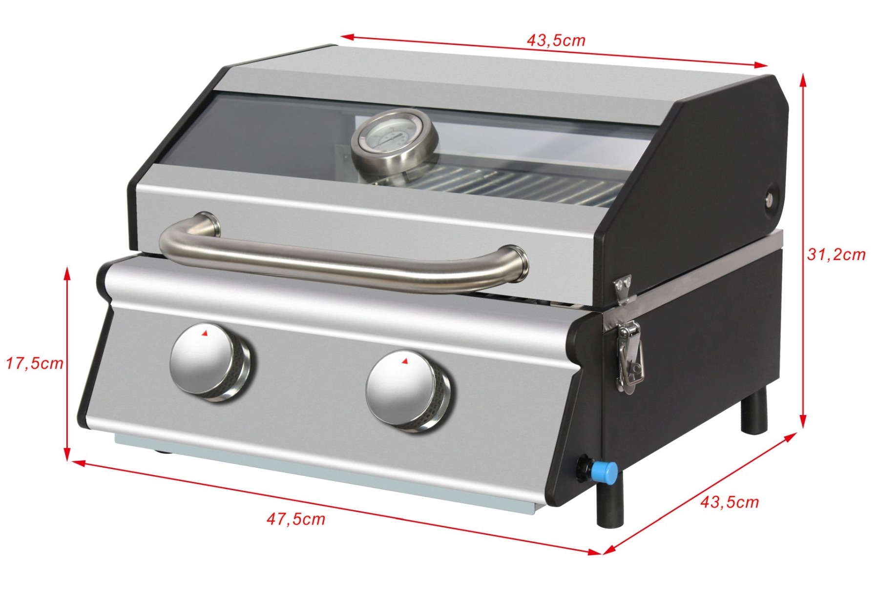 El Fuego Gasgrill »Jesolo« 6 kW (2 Brenner je 3 kW), mit Piezozündung