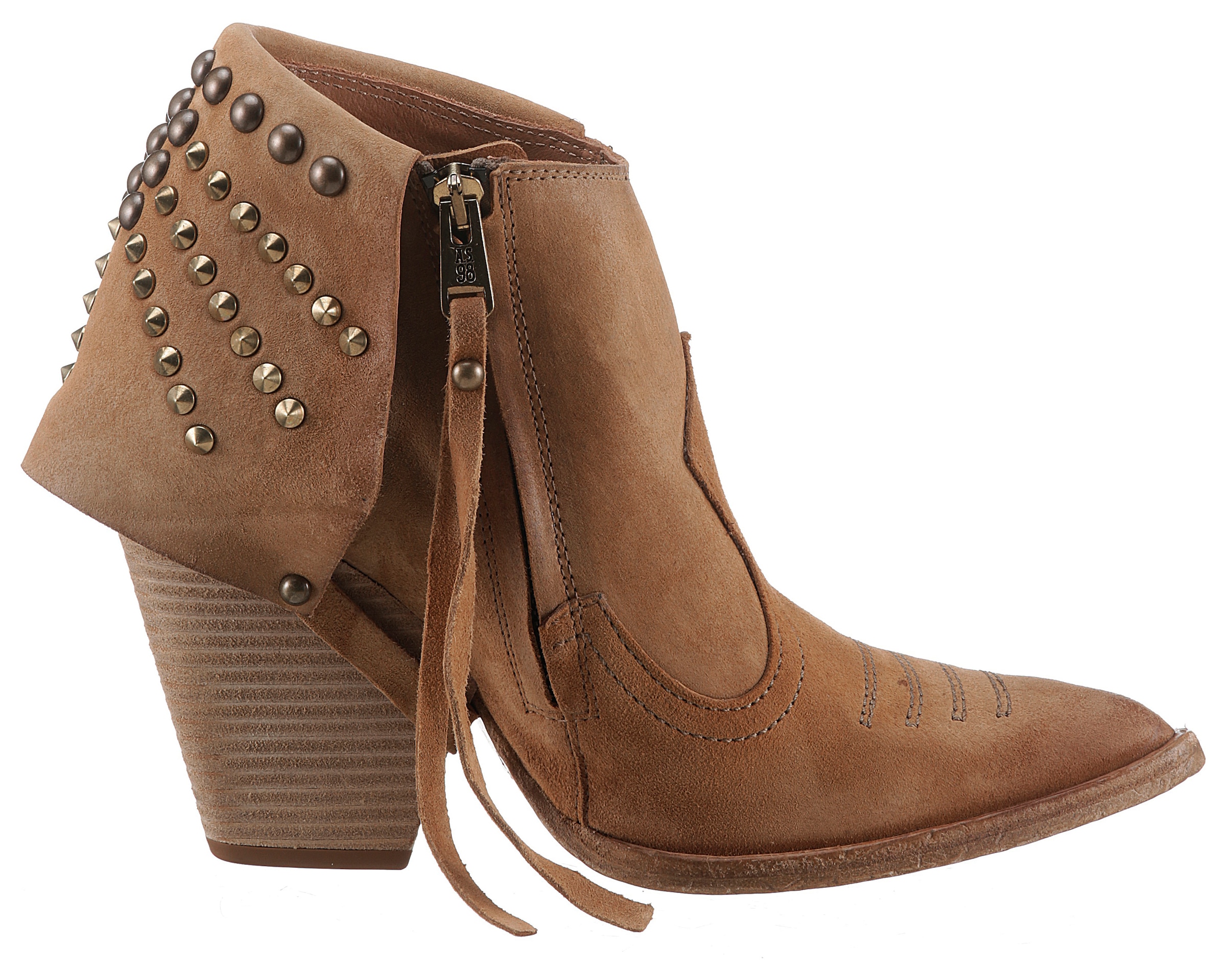 A.S.98 High-Heel-Stiefelette »BELIVE«, Abendmode, Ankle-Boots mit Nieten und Ziernähten