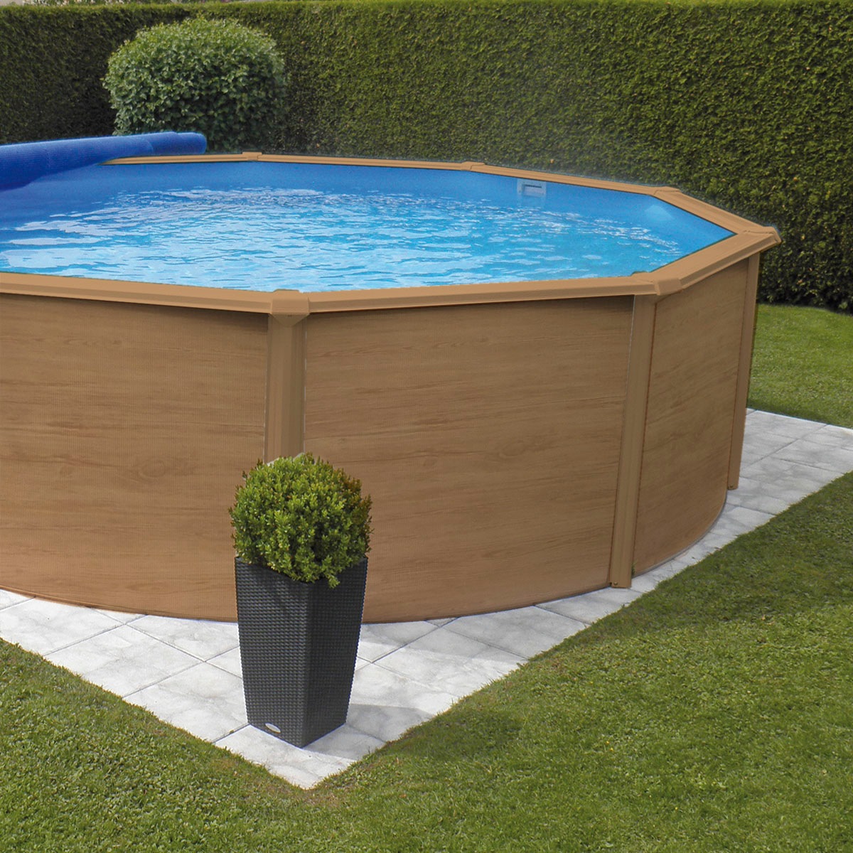 KWAD Rundpool »»Supreme« all in Premium Folie«, (Set, 7 tlg.), ØxH: 360x132cm, inkl. Bodenisolationsset