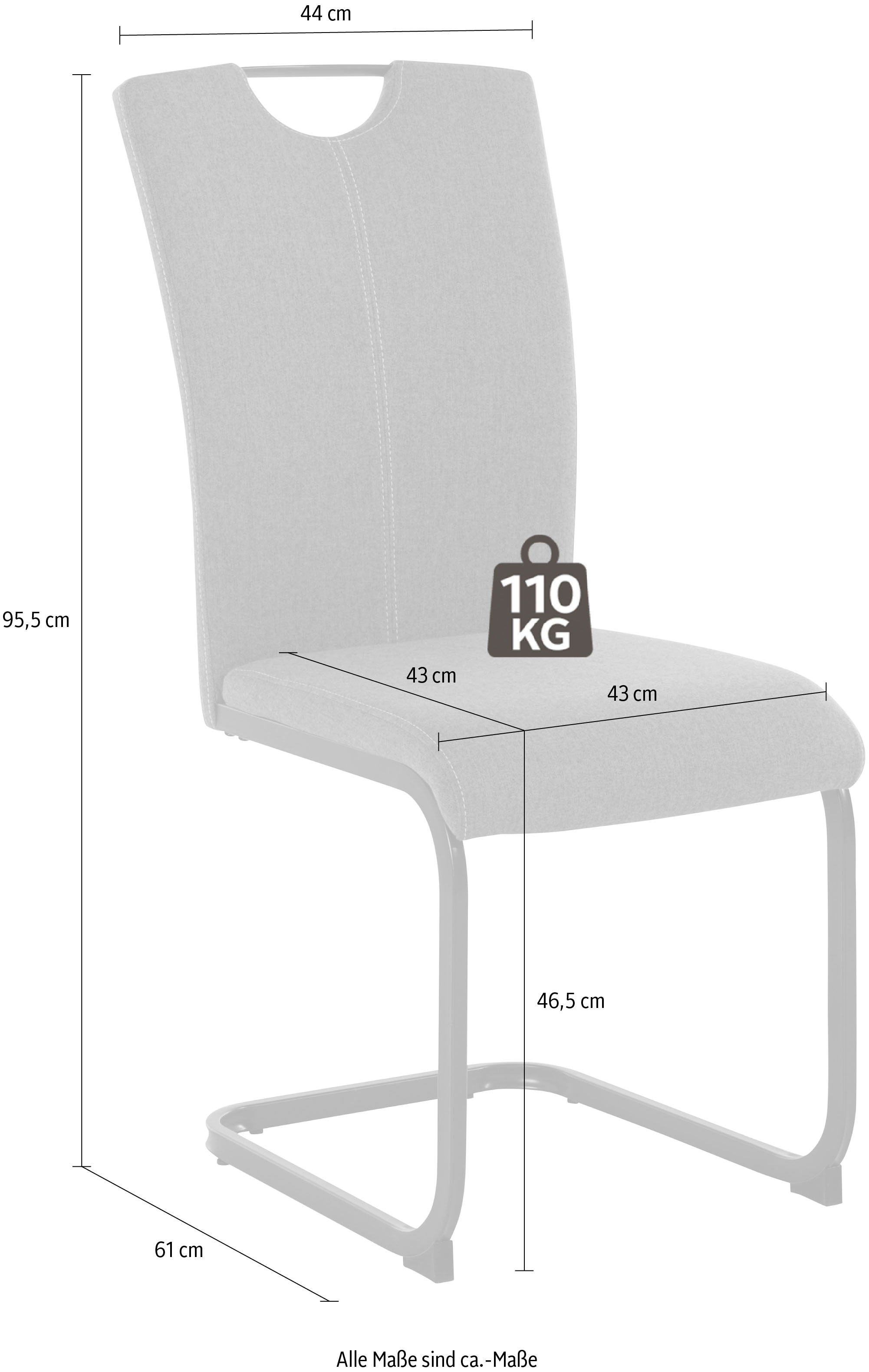 Homexperts Esszimmerstuhl »Viva«, Webstoff, Metallgestell Webstoff, (Set), in (2 in bestellen Stück), Rechnung anthrazit Bezug 4 St., 4 auf oder