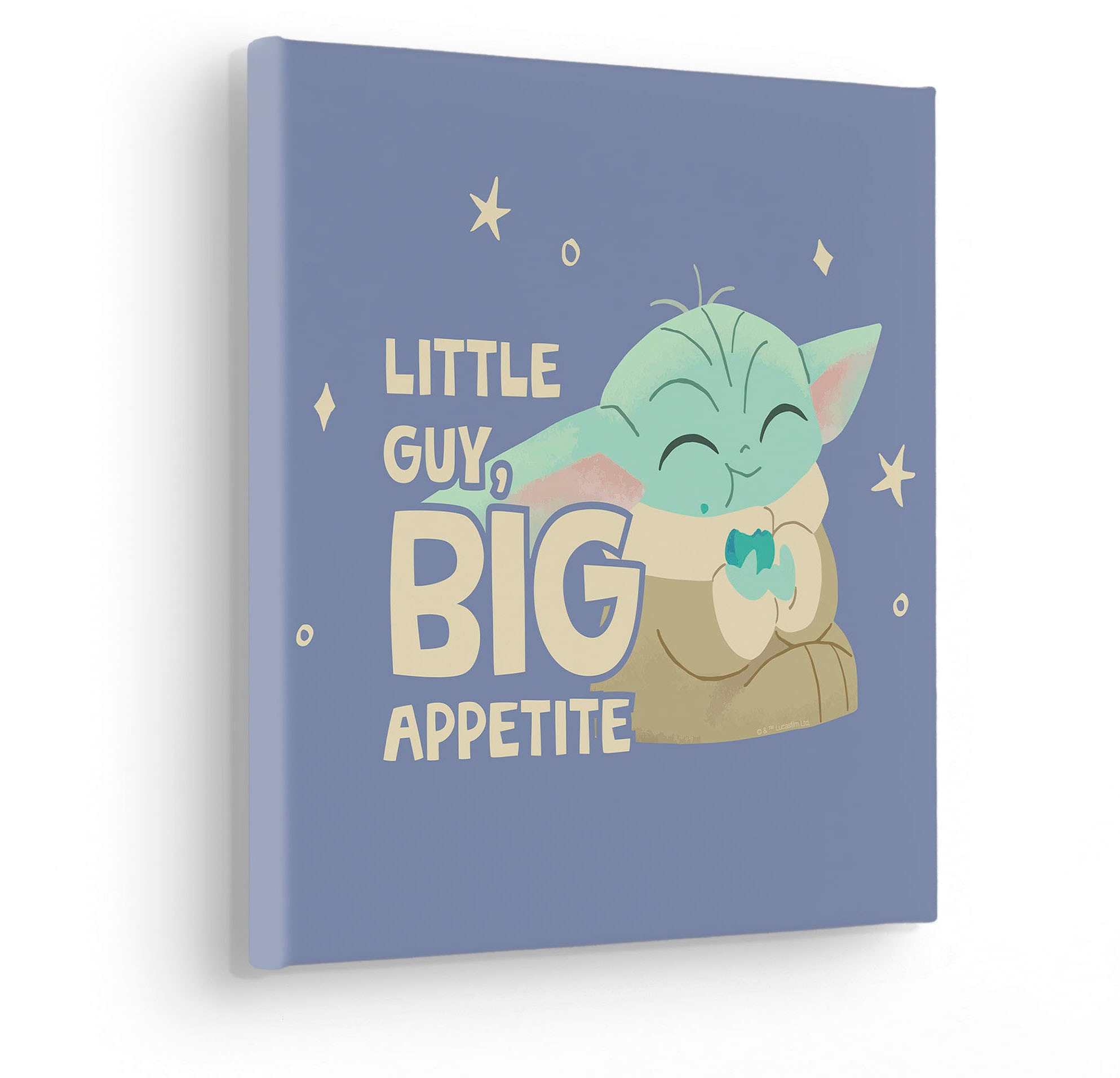 Komar Leinwandbild »The Mandalorian Little Grogu Appetite - Größe 30 x 30 cm«, Disney, (1 St., 30 x 30 cm (Breite x Höhe), Keilrahmenbild mit Echtholzrahmen, Kinderzimmer