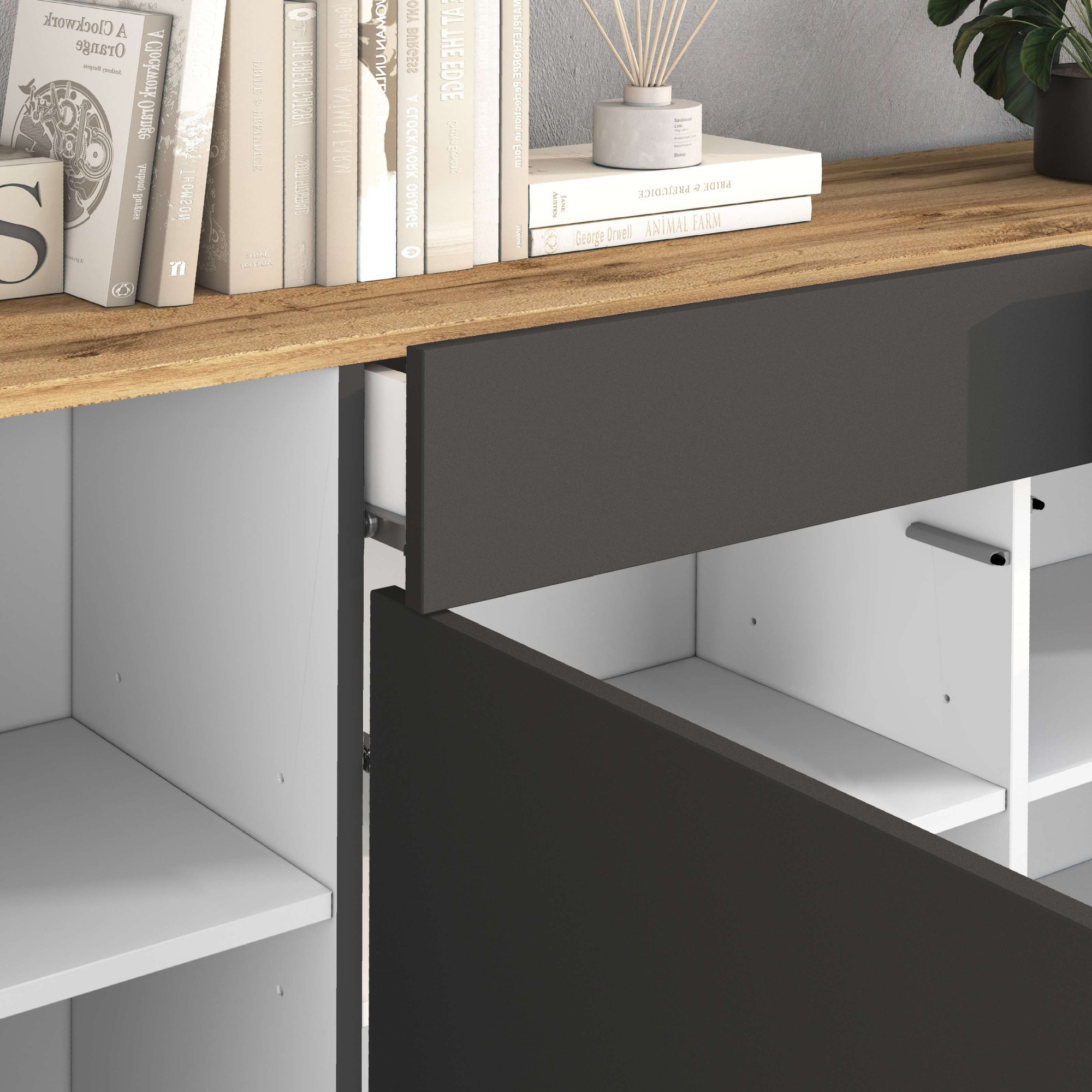 INOSIGN Sideboard »GARDA Sideboard,Kommode, Schrank, Kredenz Grifflos mit Push to Open«, (1 St.), 4 Türen, 2 Schubladen, grifflos Breite 200 cm