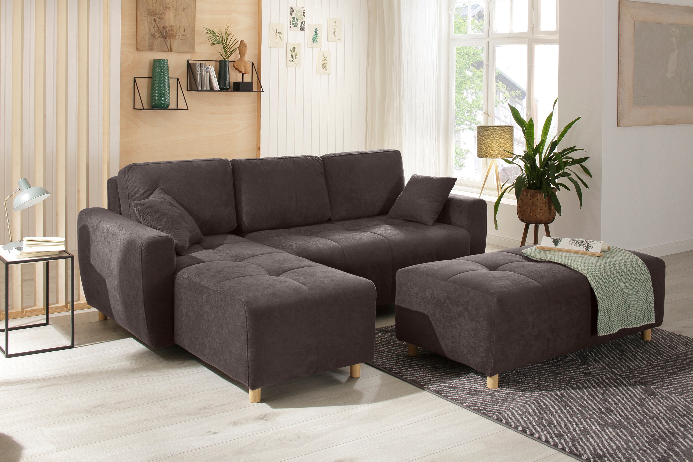 Home affaire Ecksofa »Scania L-Form«, wahlweise mit Bettfunktion und Bettkasten