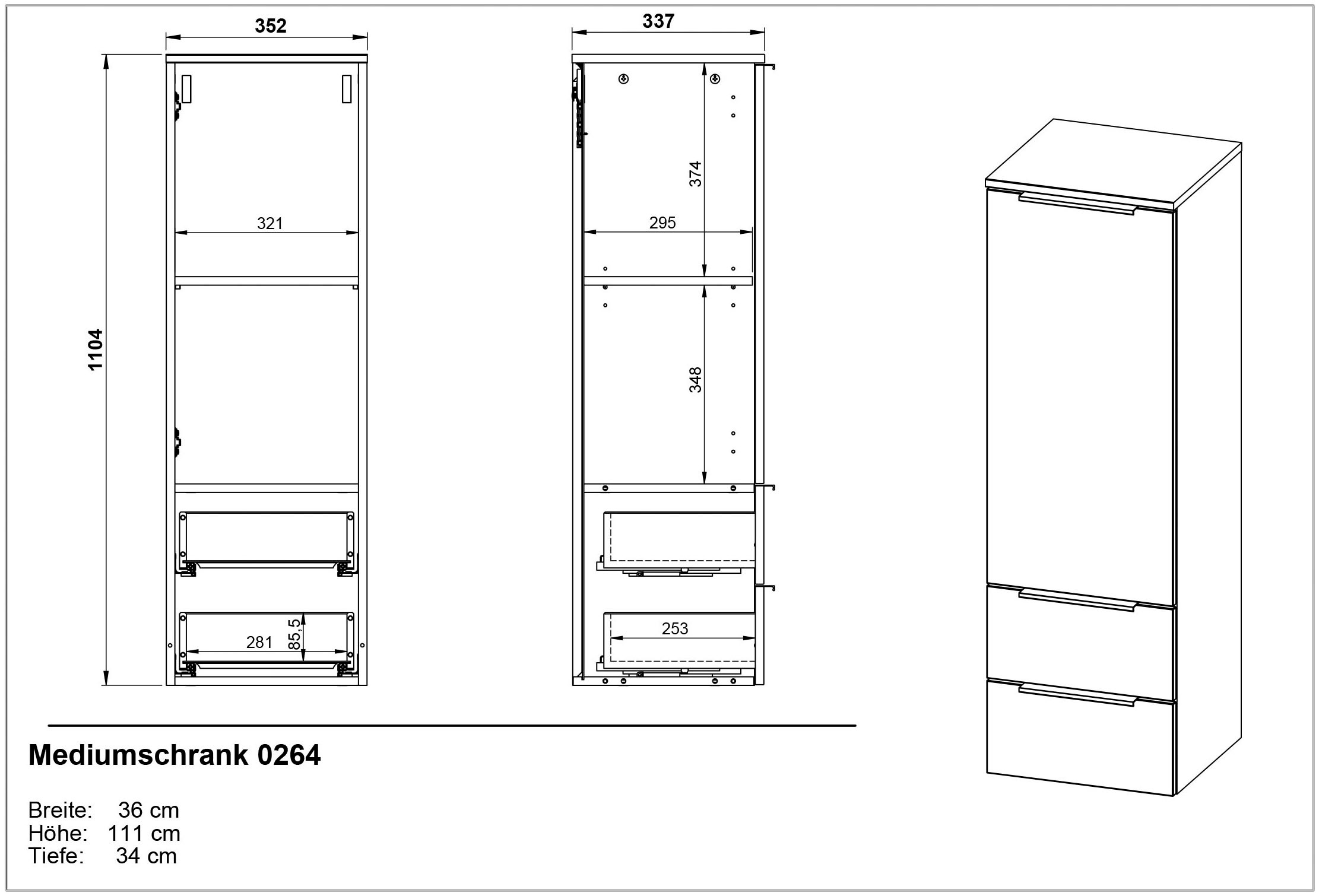 GERMANIA Badmöbel-Set »Crandon«, (5 St.), inkl. WT-Unterschrank, Spiegel, Schrank, Mediumschrank und Kommode