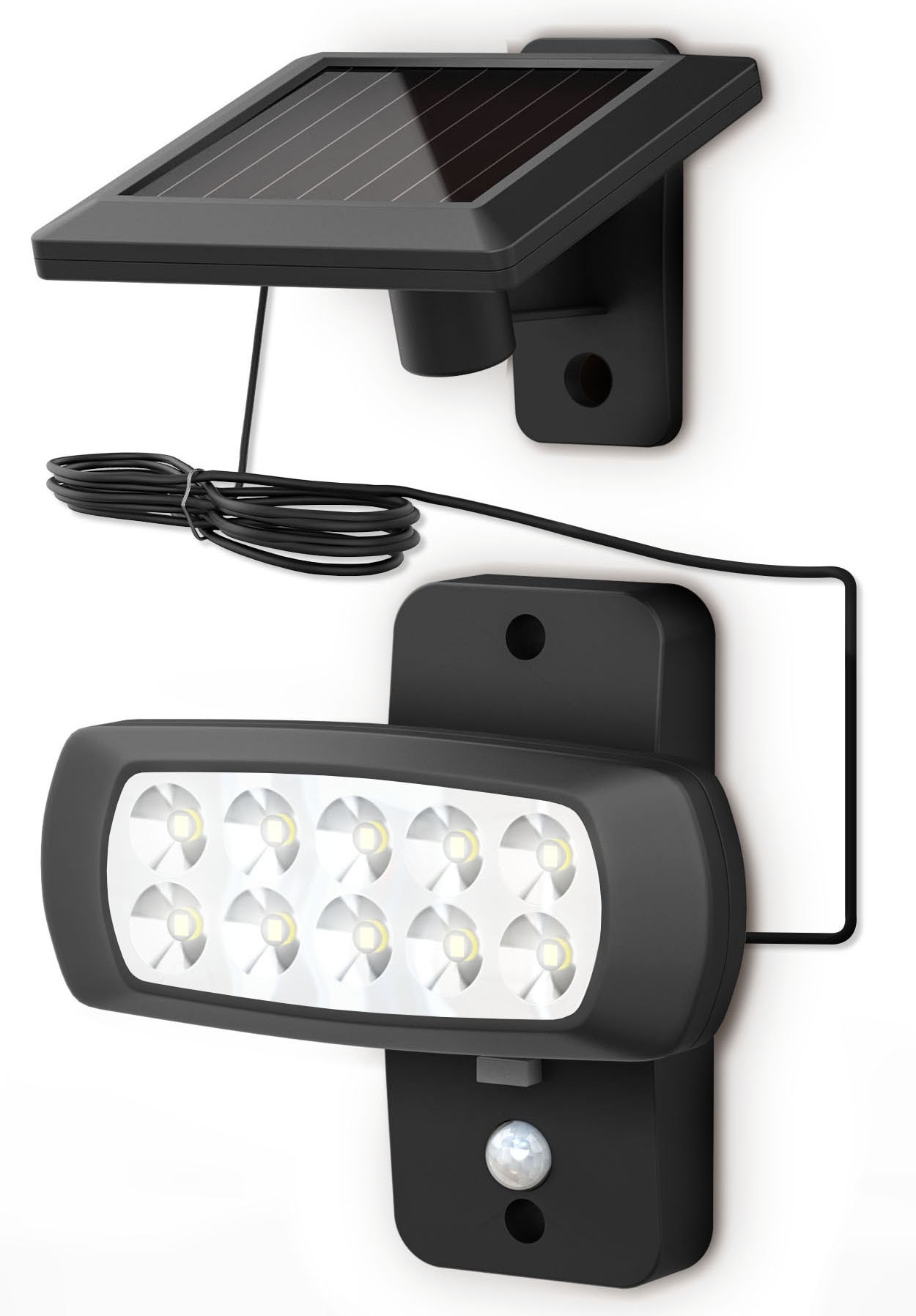 B.K.Licht Solar LED Außen-Wandleuchte, schwarz, inkl. LED Platine, 15 Lumen  (bei Dauerlicht), 50 Lumen (bei Aktivierung für 30sec.) 6.500 Kelvin online  kaufen | Nachtlichter