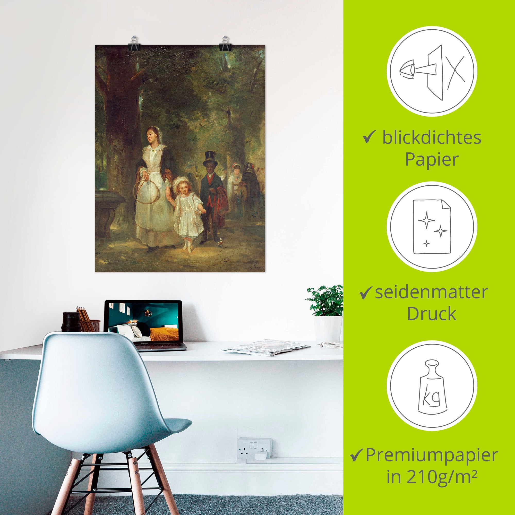Artland Wandbild »Spaziergang im Tuileriengarten«, Gruppen & Familien, (1 St.), als Alubild, Leinwandbild, Wandaufkleber oder Poster in versch. Größen