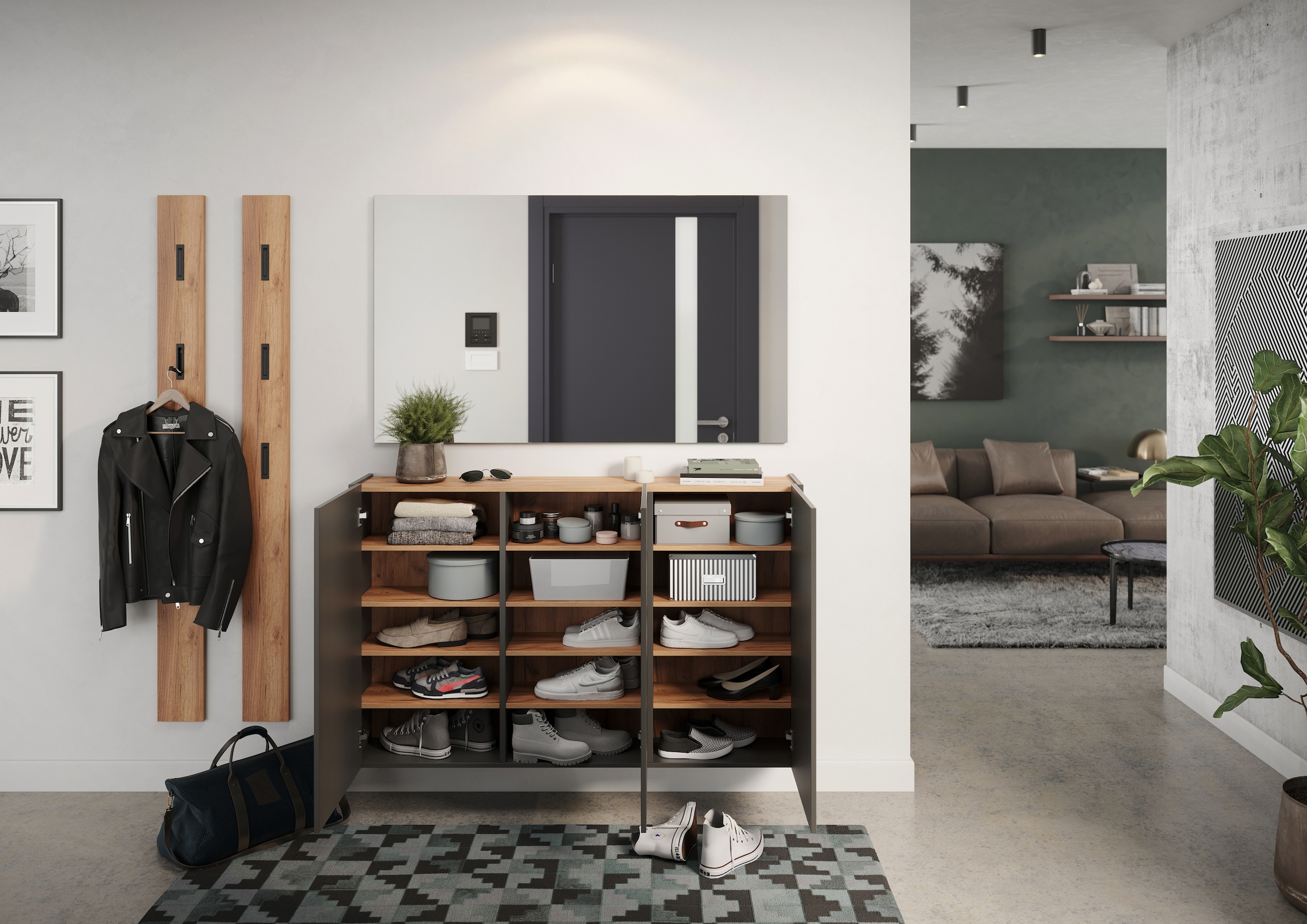 GERMANIA Mehrzweckschrank »GW-Libbiano«, (1 St.), ideal für schmale Flure, Breite 138 cm, in 2 verschiedenen Höhen