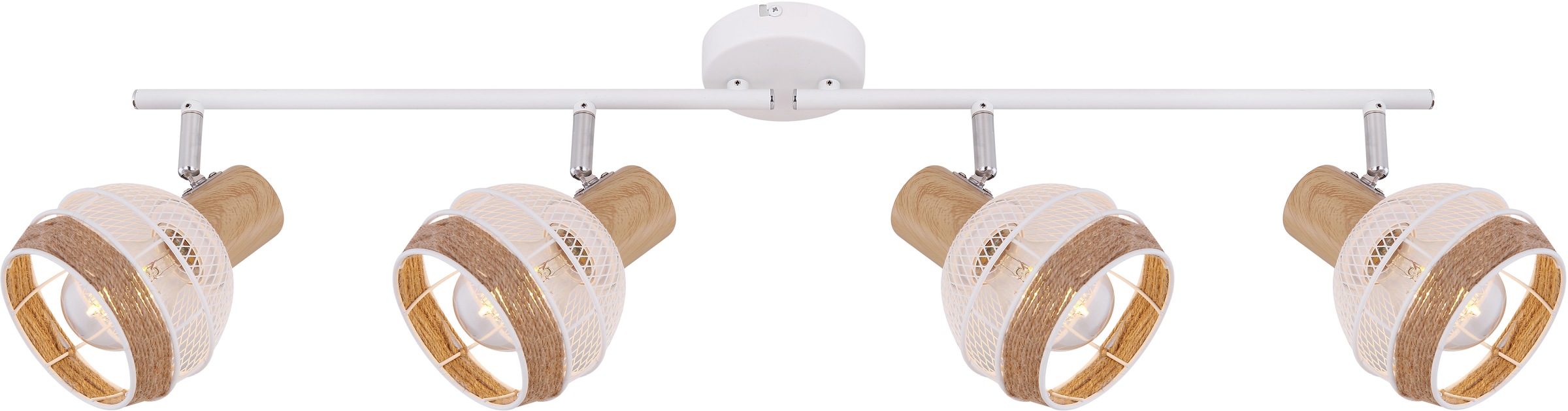 GLOBO LIGHTING Deckenstrahler »WIDY« E27 1 Stk. Deckenstrahler/weiß/holzopt günstig online kaufen