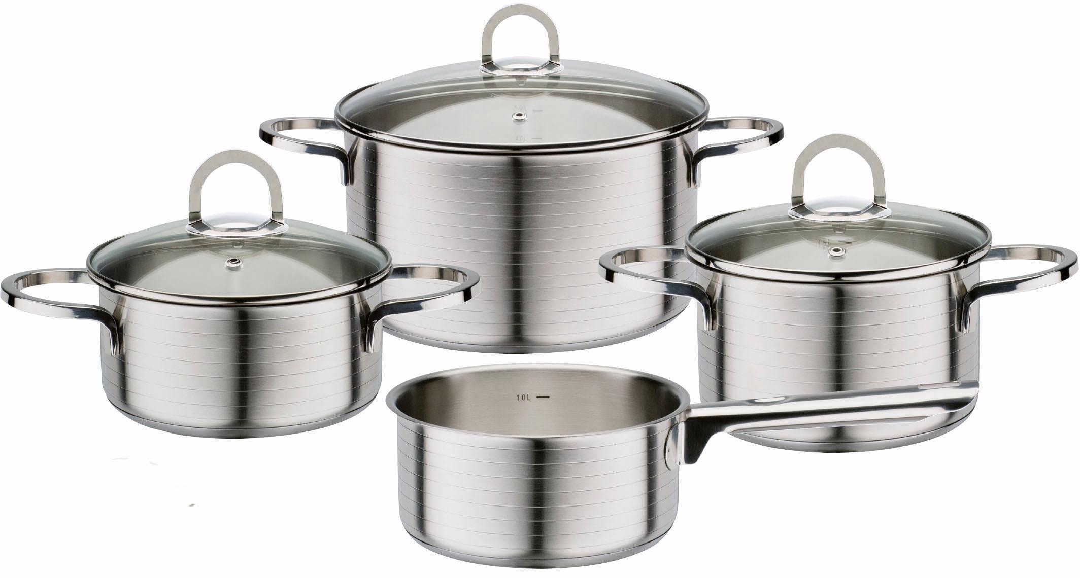 GSW Topf-Set »Rocca« Set, je 1 Fleischtopf Ø 16/20/24 cm, 1x Stieltopf Ø 16 günstig online kaufen