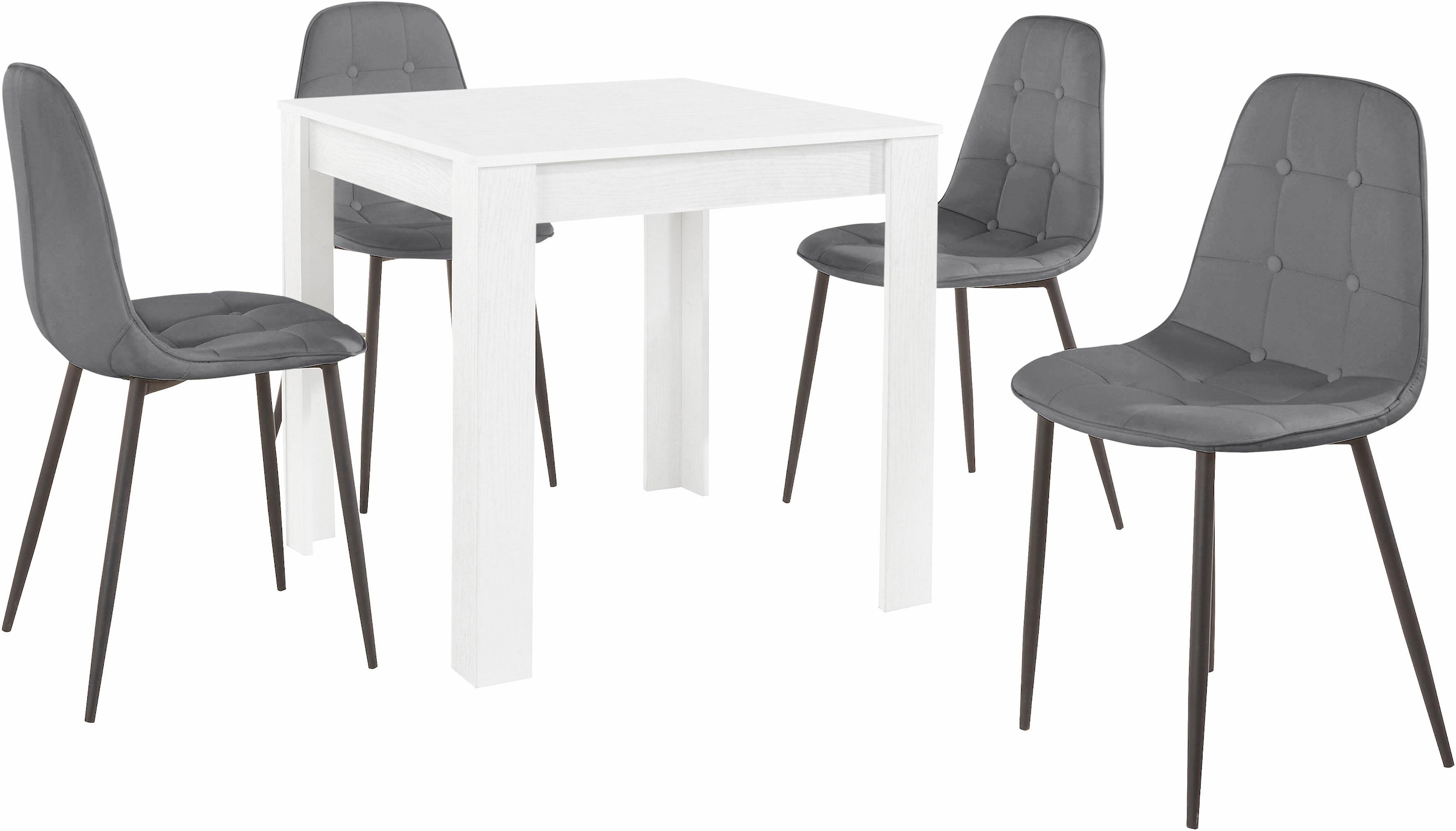 INOSIGN Essgruppe, (Set, 5 tlg.), mit Esstisch 80 cm breit