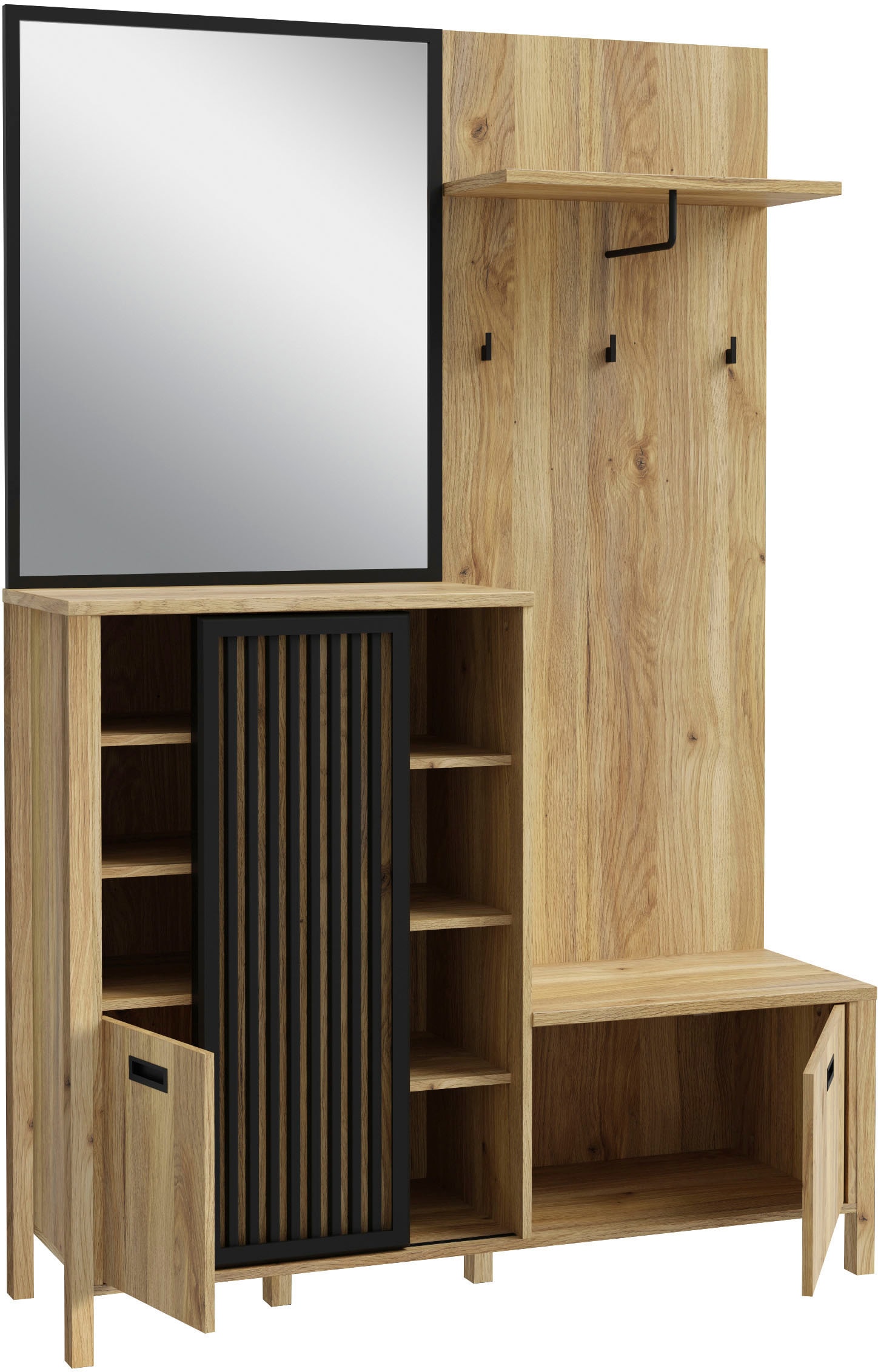 FORTE Kompaktgarderobe »Jytana« Kompaktgarderobe, Stauraum, Lamellenoptik, Trendfarbe