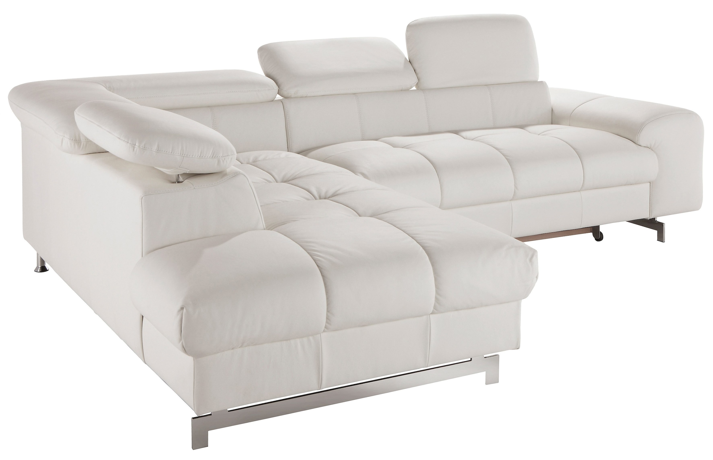 COTTA Ecksofa »Chef L-Form«, mit Kopfteilverstellung, edle Metallkufen, wahlweise mit Bettfunktion