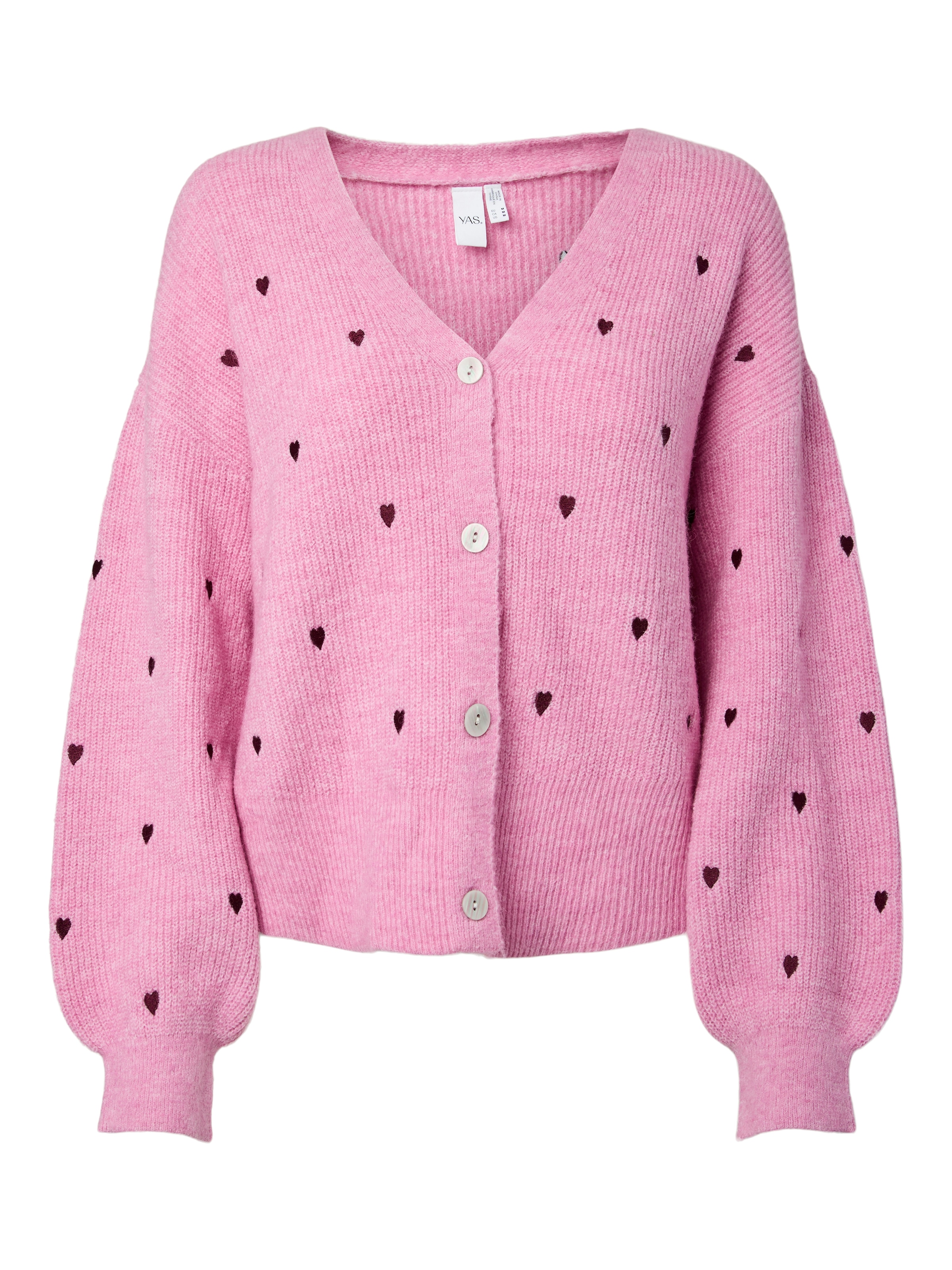 Y.A.S Strickjacke »YASFLEUR LS KNIT CARDIGAN S. NOOS« Materialmix, regular fit, bestickt