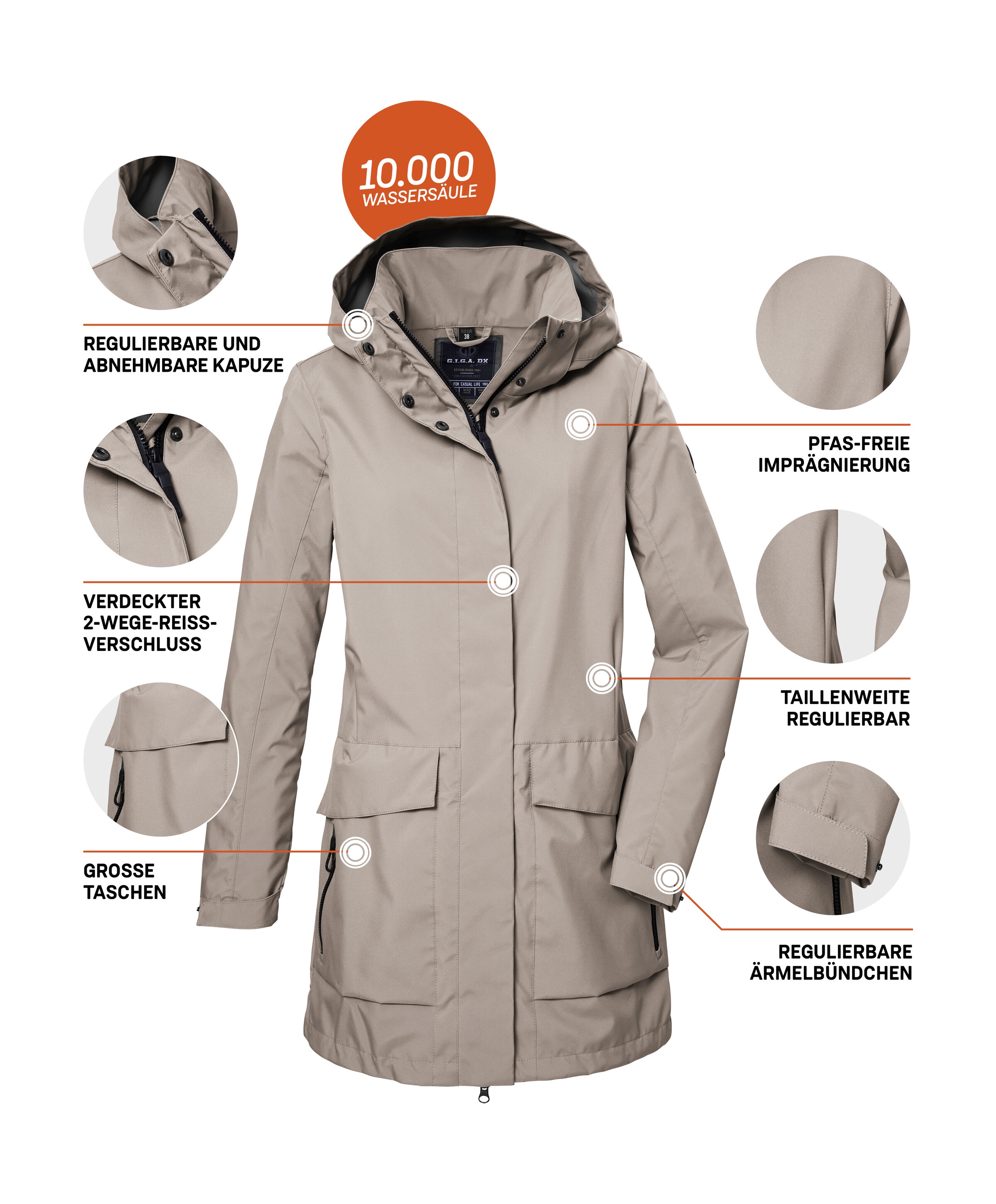 G.I.G.A. DX by killtec Softshellparka »GS 95 WMN SFTSHLL PRK«, Wasser- und windabweisender, atmungsaktiver Softshellparka