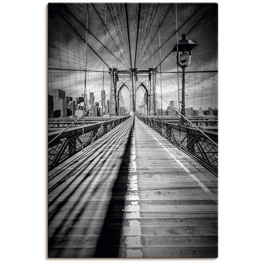 Artland Wandbild »Brooklyn Bridge, New York City Monochrom«, New York, (1 St.)