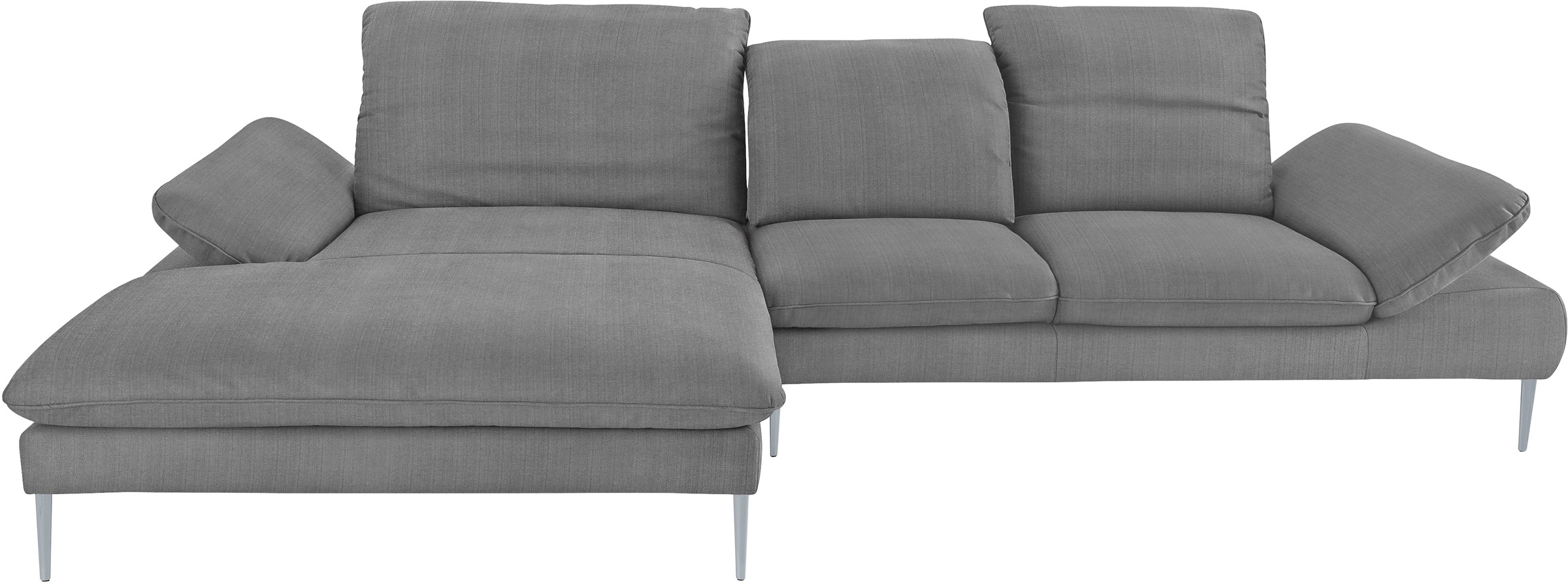 W.SCHILLIG Ecksofa »enjoy&MORE, Designsofa, bequem, zeitlos und elegant, L-Form«, mit Sitztiefenverstellung, Füße silber matt, Breite 340 cm
