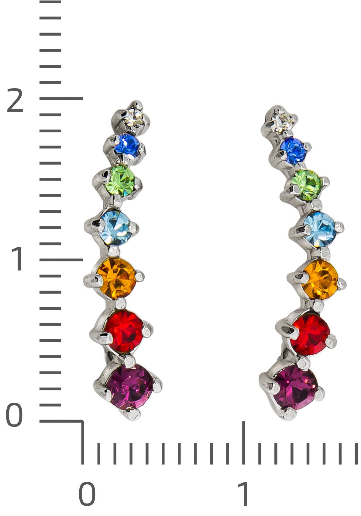 Firetti Paar Ohrstecker »Schmuck Geschenk Silber 925 Ohrschmuck Ear Climber Regenbogen«, mit Kristallmix