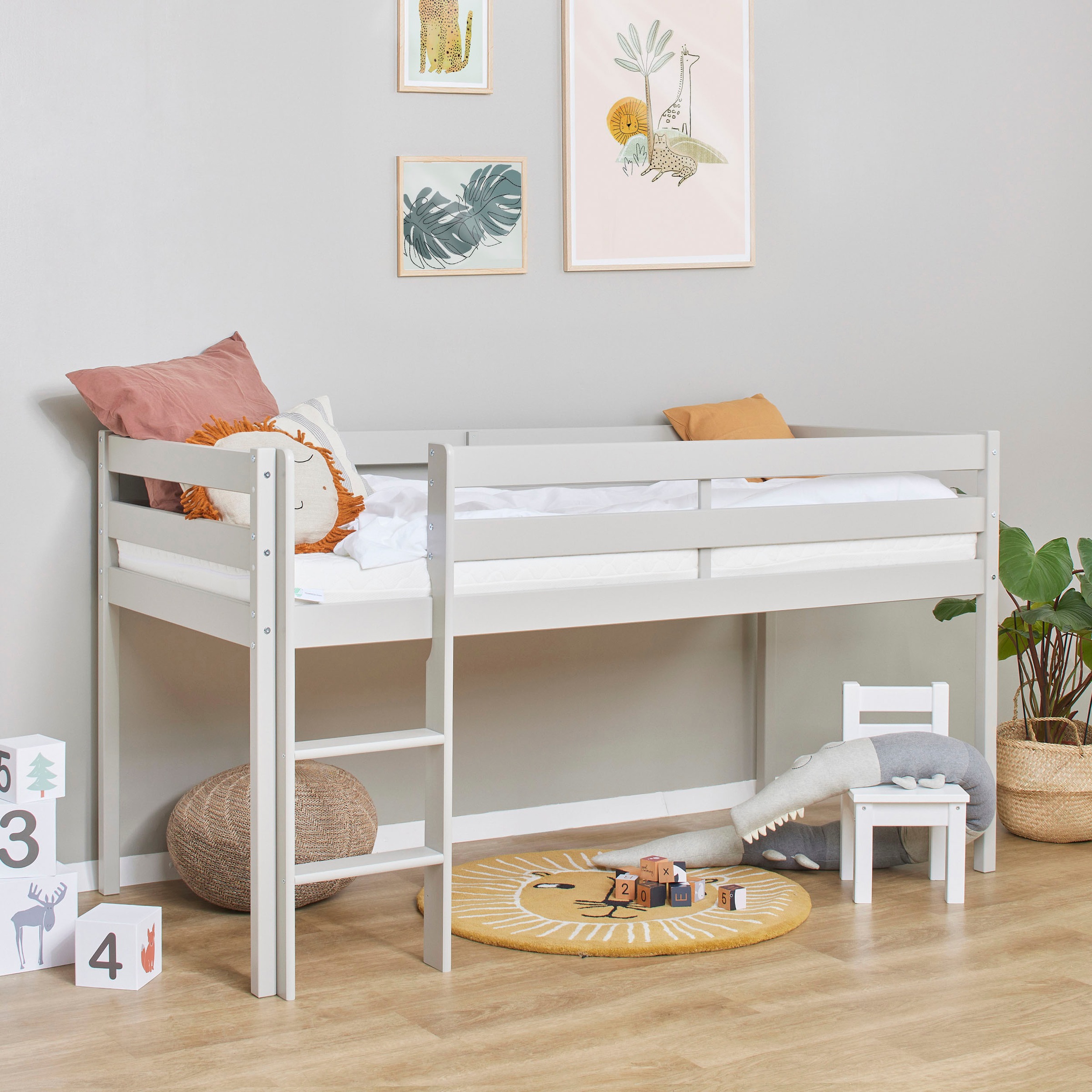 Hoppekids Spielbett »ECO COMFORT, Hochbett, in 2 Einzelbetten teilbar«, Höhe 72cm, Farbe & Größe & Matratze