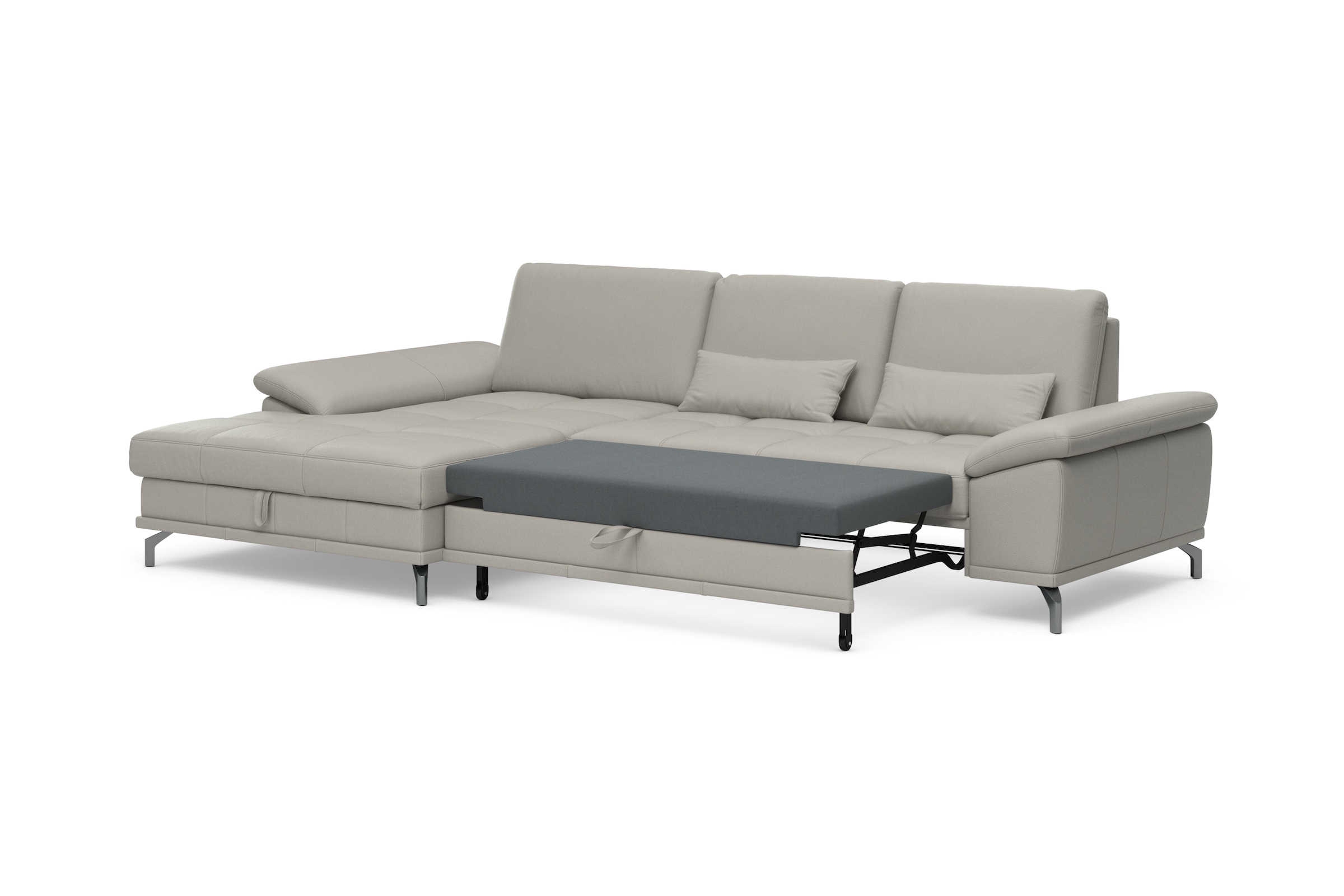 Places of Style Ecksofa Costello, mit Sitztiefenverstellung und Armlehnfunktion, incl. 3 Nierenkissen