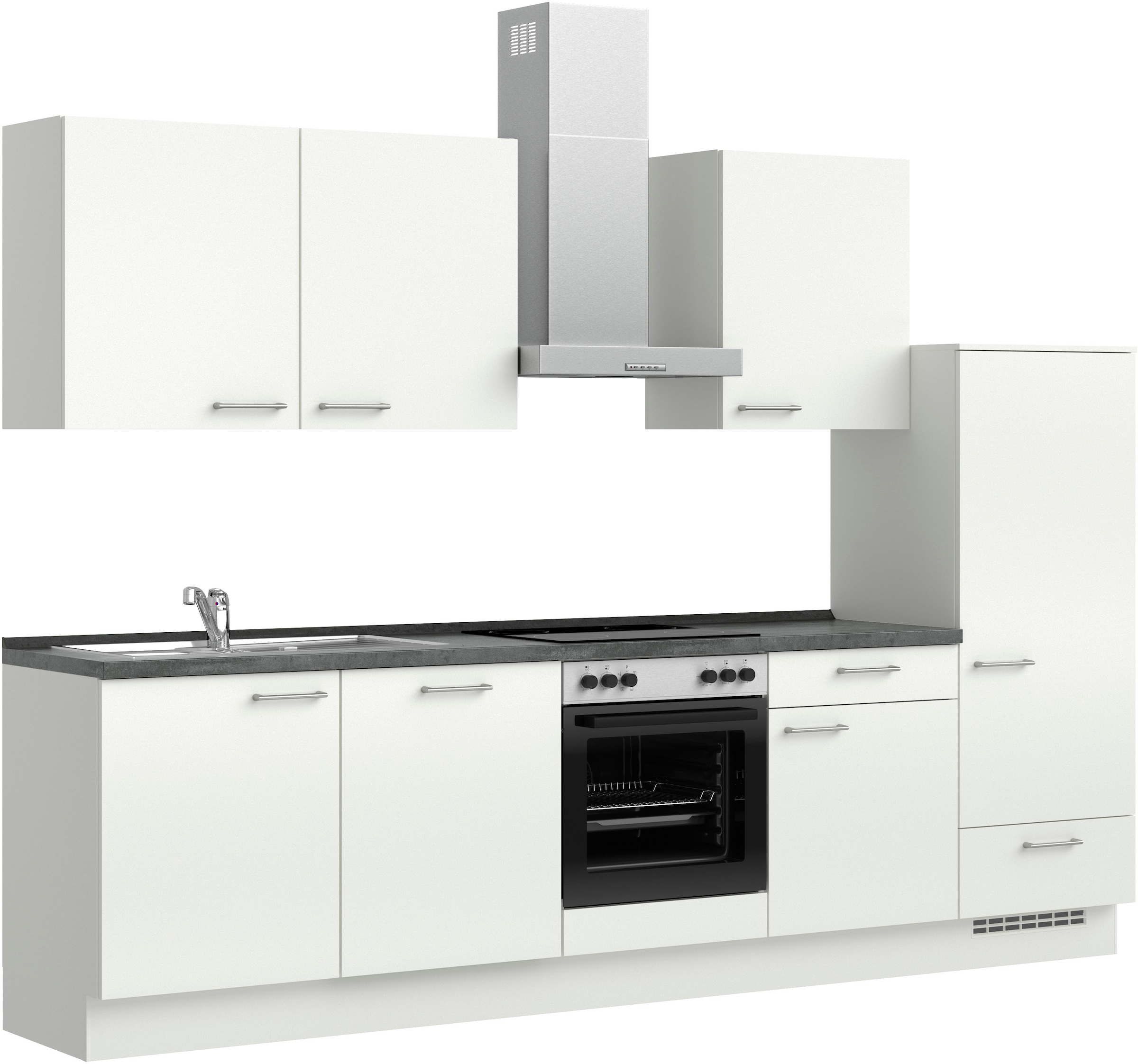 nobilia® Küchenzeile »"Laser I"«, vormontiert, Ausrichtung wählbar, Breite 300 cm, wahlw. mit E-Geräten