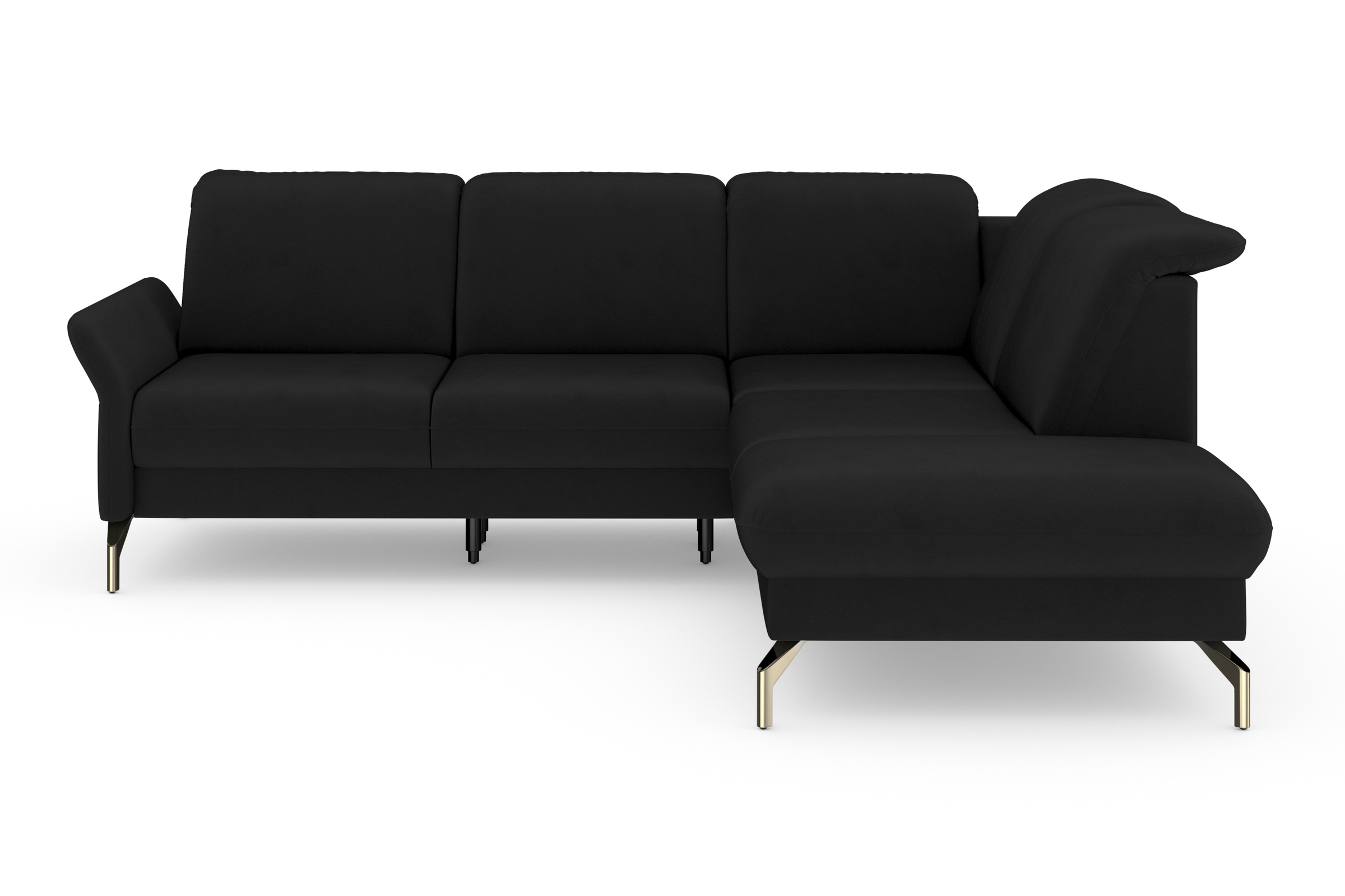 sit&more Ecksofa »Fashion L-Form«, wahlweise mit Kopfteilverstellung, Vorziehsitz, motorisch, Nickelfüße