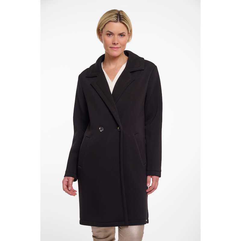 RINO & PELLE Kurzmantel »DANJA« mit Reverskragen und Zweiknopf-Verschluss Black 46 46 Mantel in Scuba-Qualität von RINO & PELLE