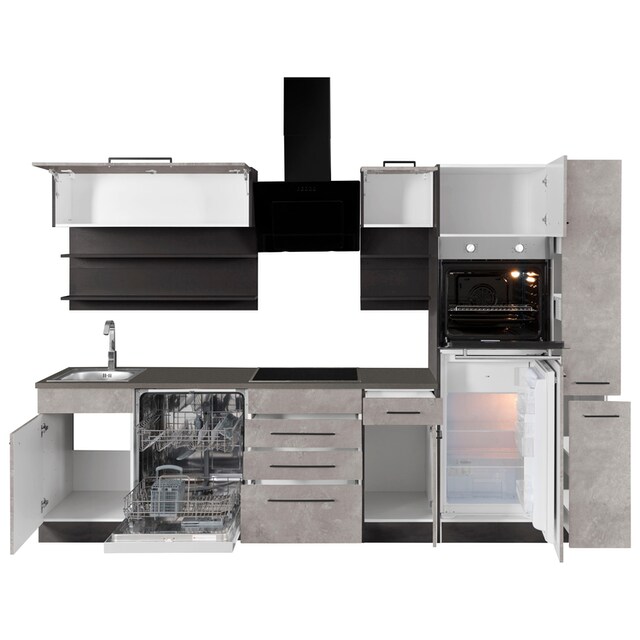 HELD MÖBEL Küchenzeile »Tulsa«, ohne E-Geräte, Breite 300 cm, schwarze  Metallgriffe, MDF Fronten online bestellen