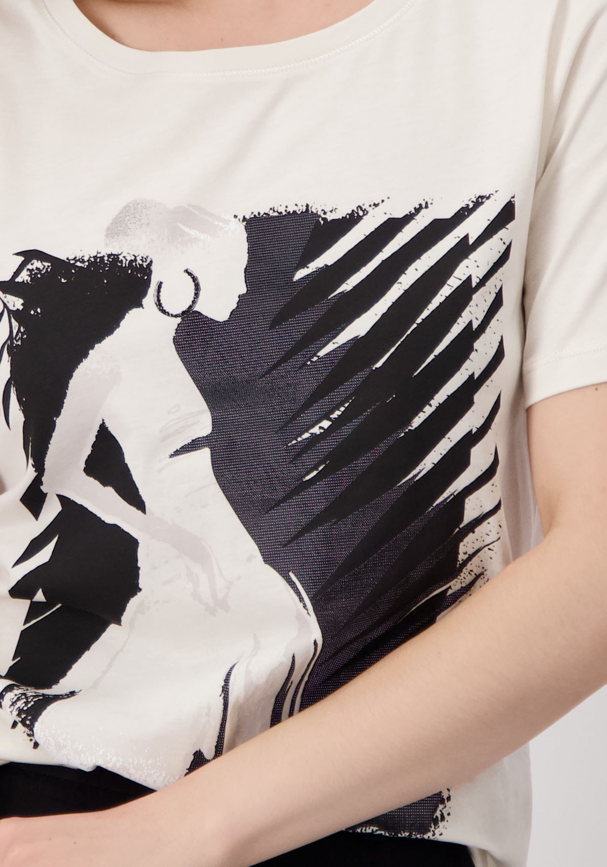 Monari T-Shirt »Shirt Lackdruck«, Mit Rundhalsausschnitt
