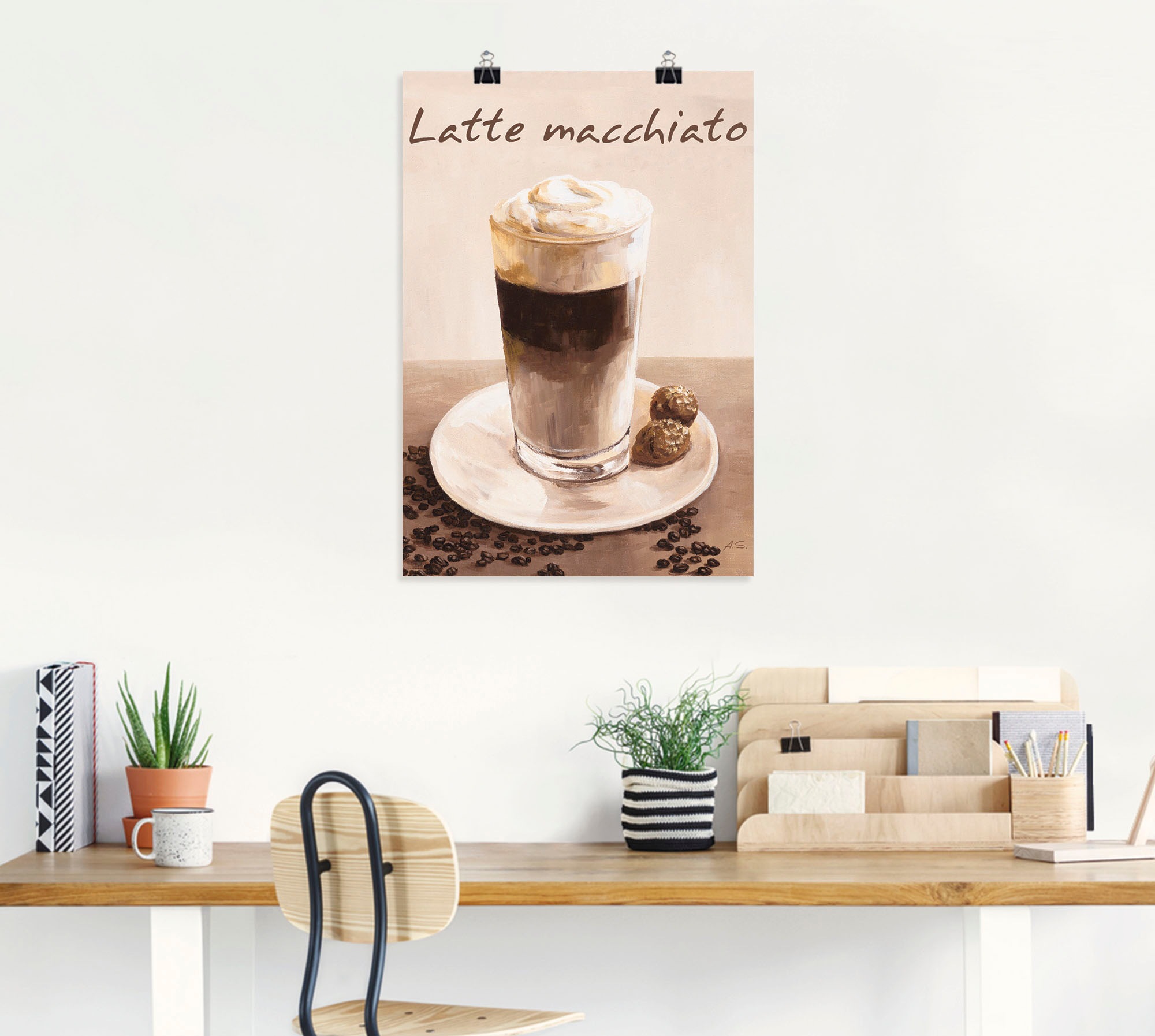 Artland Wandbild bestellen Kaffee«, Poster auf Alubild, versch. Macchiato »Latte Wandaufkleber (1 als Größen St.), Bilder, Kaffee in Raten oder Leinwandbild, 
