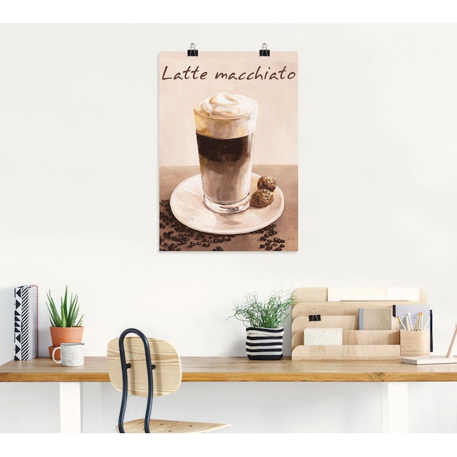 Artland Wandbild »Latte Macchiato - Kaffee«, Kaffee Bilder, (1 St.), als  Alubild, Leinwandbild, Wandaufkleber oder Poster in versch. Größen auf  Raten bestellen
