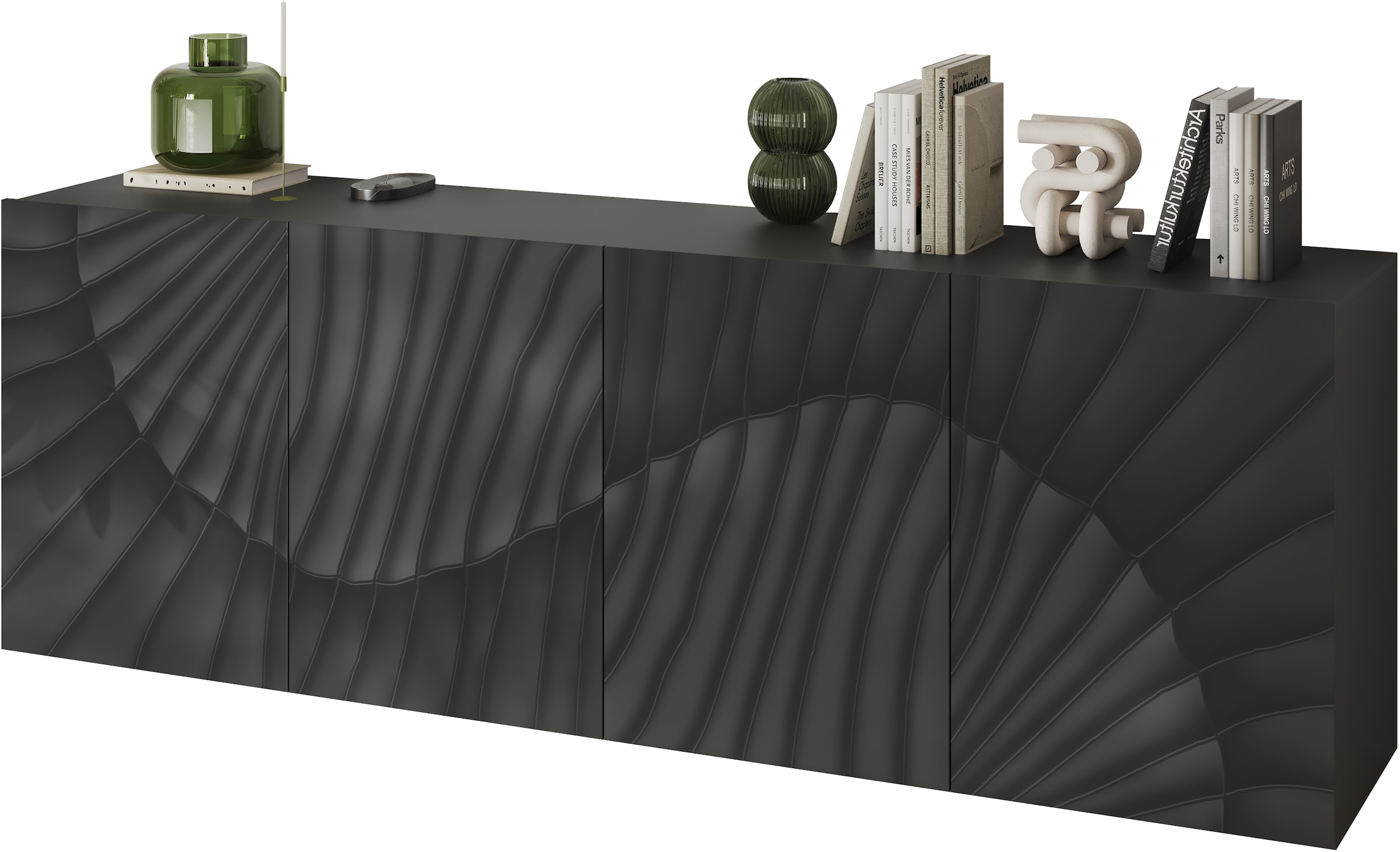INOSIGN Sideboard »Snake Breite 241 cm, moderne Kommode mit 4 Türen«, Anrichte mit viel Stauraum, Front mit besonderem Siebdruck
