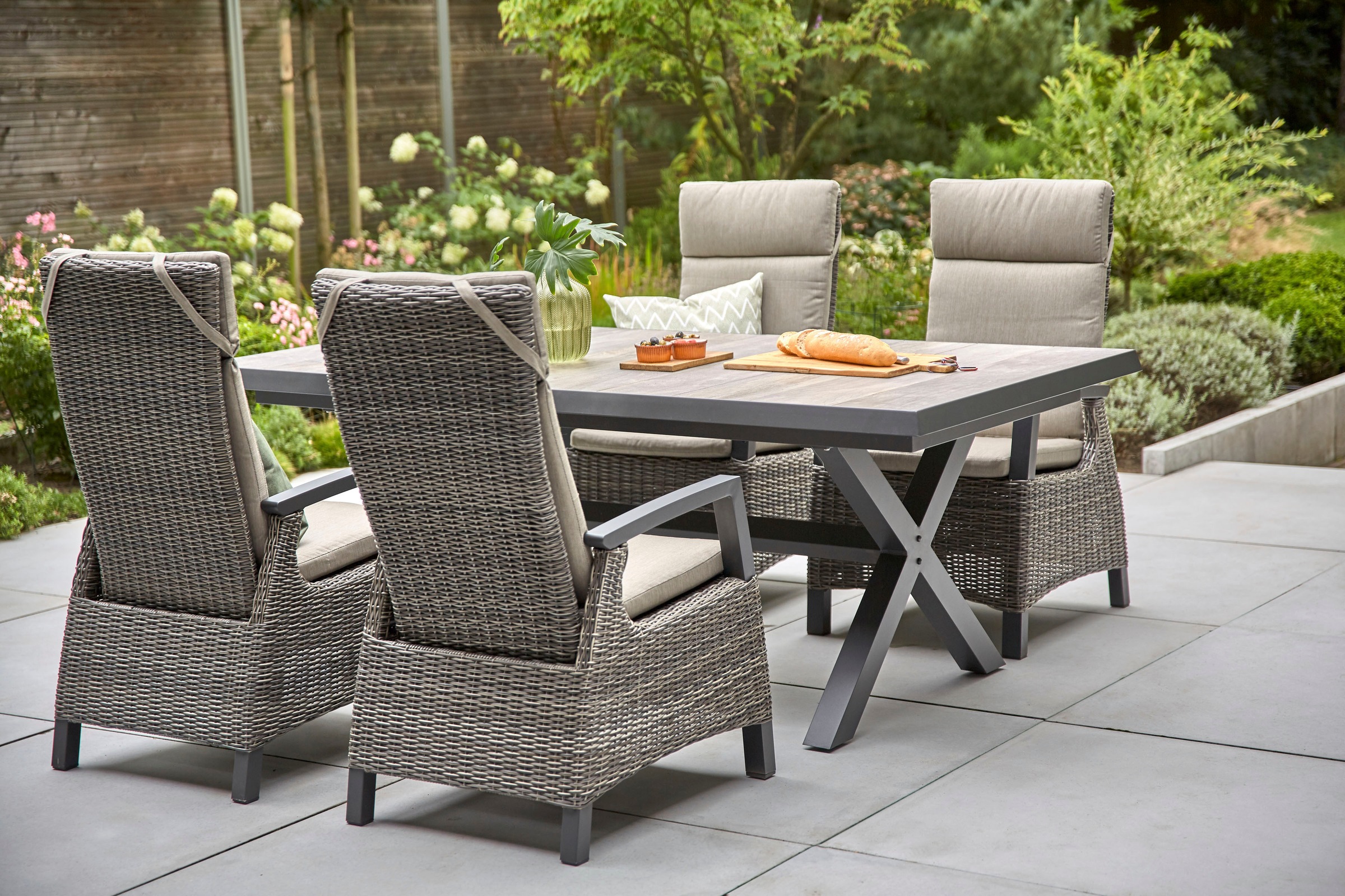 Siena Garden Garten-Essgruppe »Corido« 4 Sessel: 76x62x109 cm, Tisch Sincro günstig online kaufen