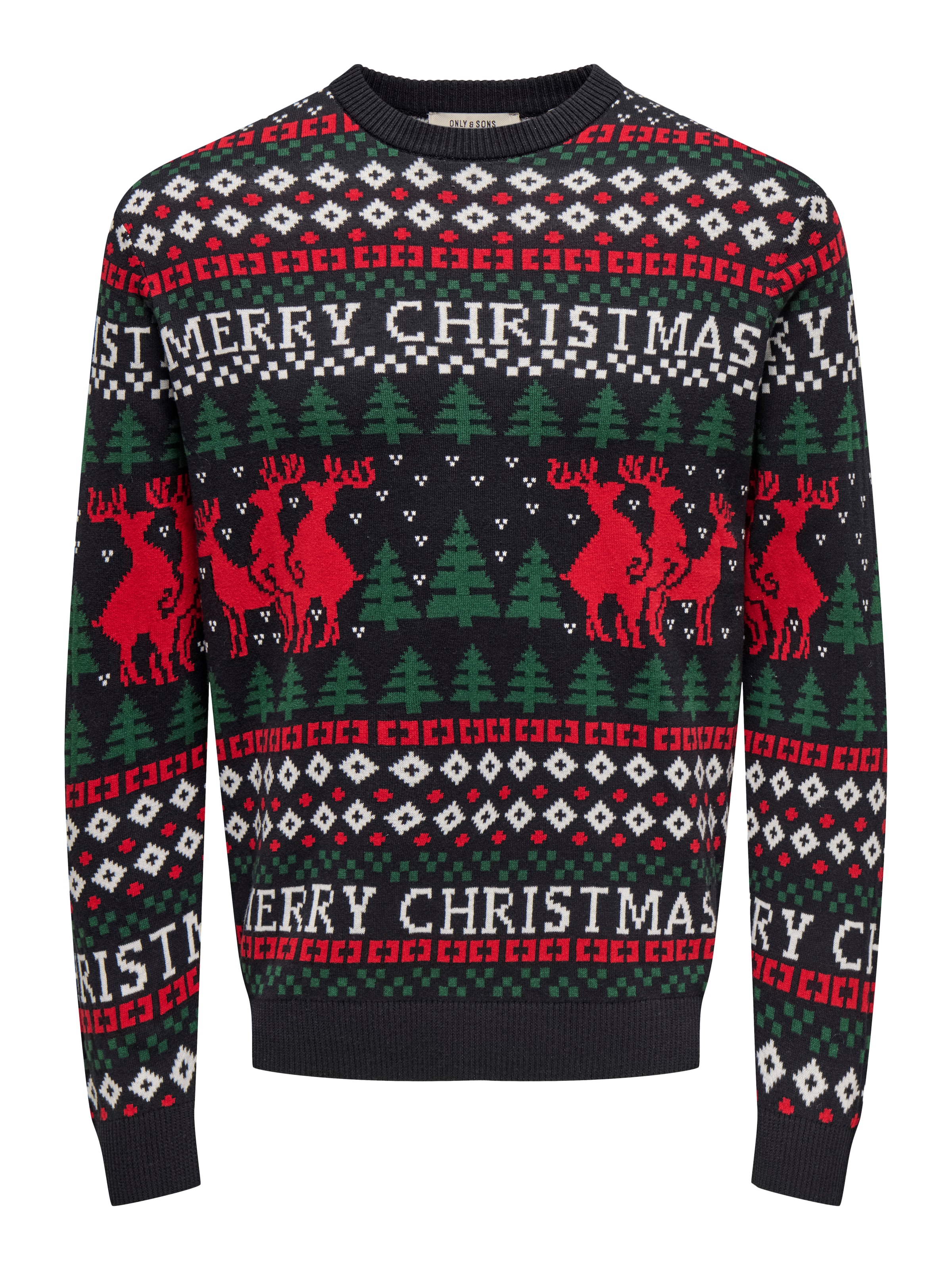 ONLY & SONS Rundhalspullover »ONSX-MAX REG DEER CREW KNIT«