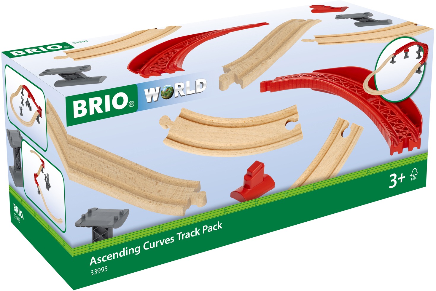 BRIO® Schienenerweiterungs-Set »BRIO® WORLD, Schienenpaket Berg und Tal«, FSC®- schützt Wald - weltweit