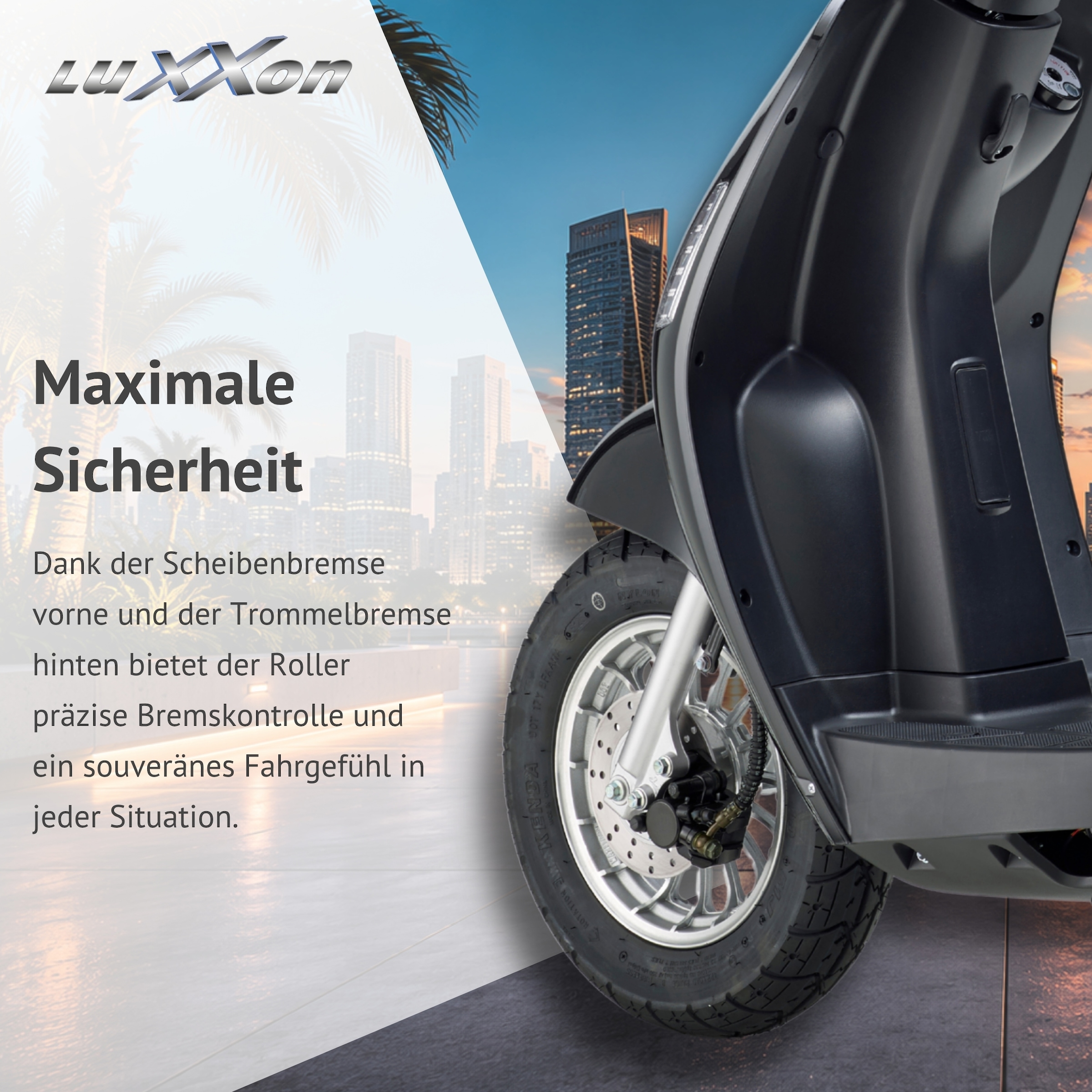 Luxxon E-Motorroller »E3000« bis zu 55 km Reichweite, mit Straßenzulassung, 2 Sitzplätze