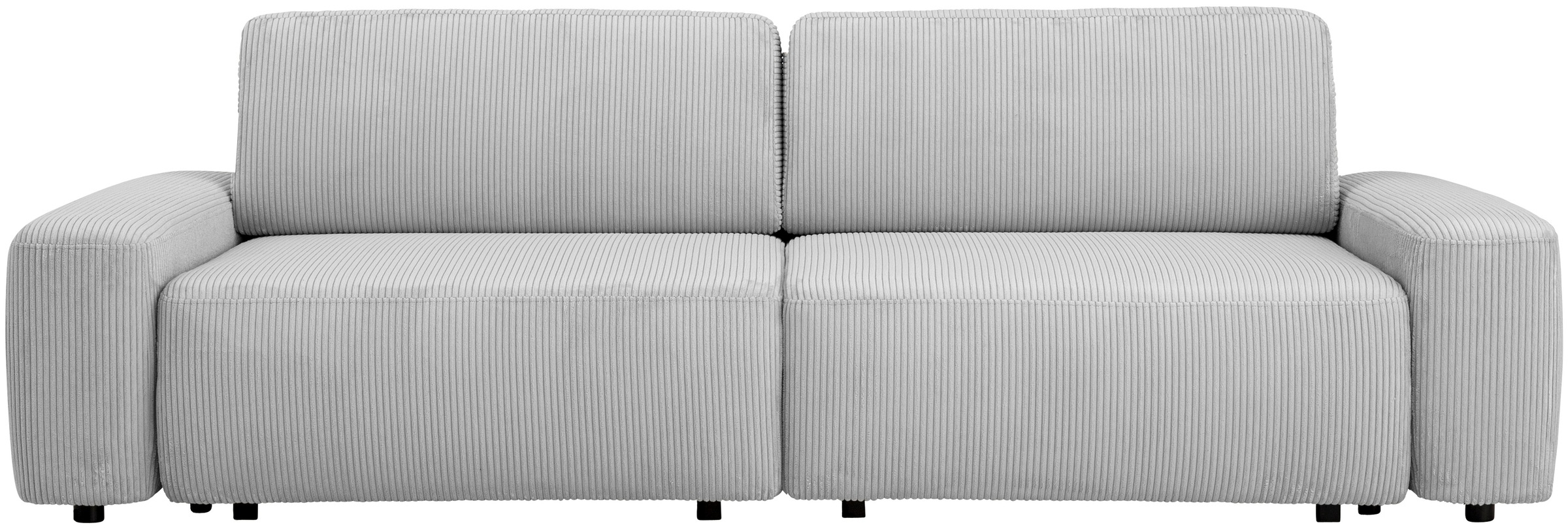 INOSIGN 3-Sitzer »TORGE (257cm), Sofa,Schlafsofa in Cord, Samtvelours, Struktur fein«, rundes Design, Schlaffunktion u. Bettkasten, Liegefläche: 135/200 cm