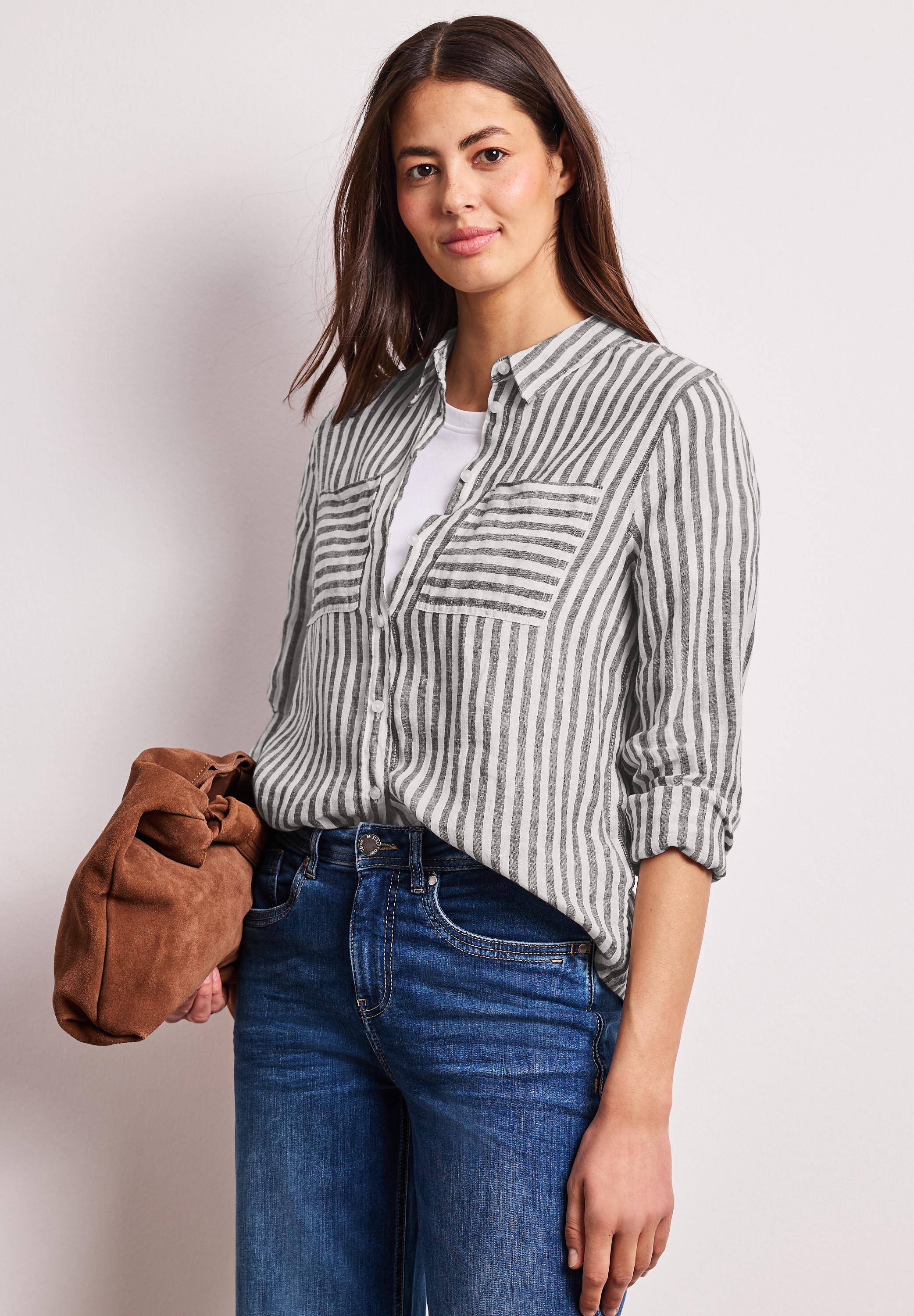 STREET ONE Hemdbluse mit Streifen Muster