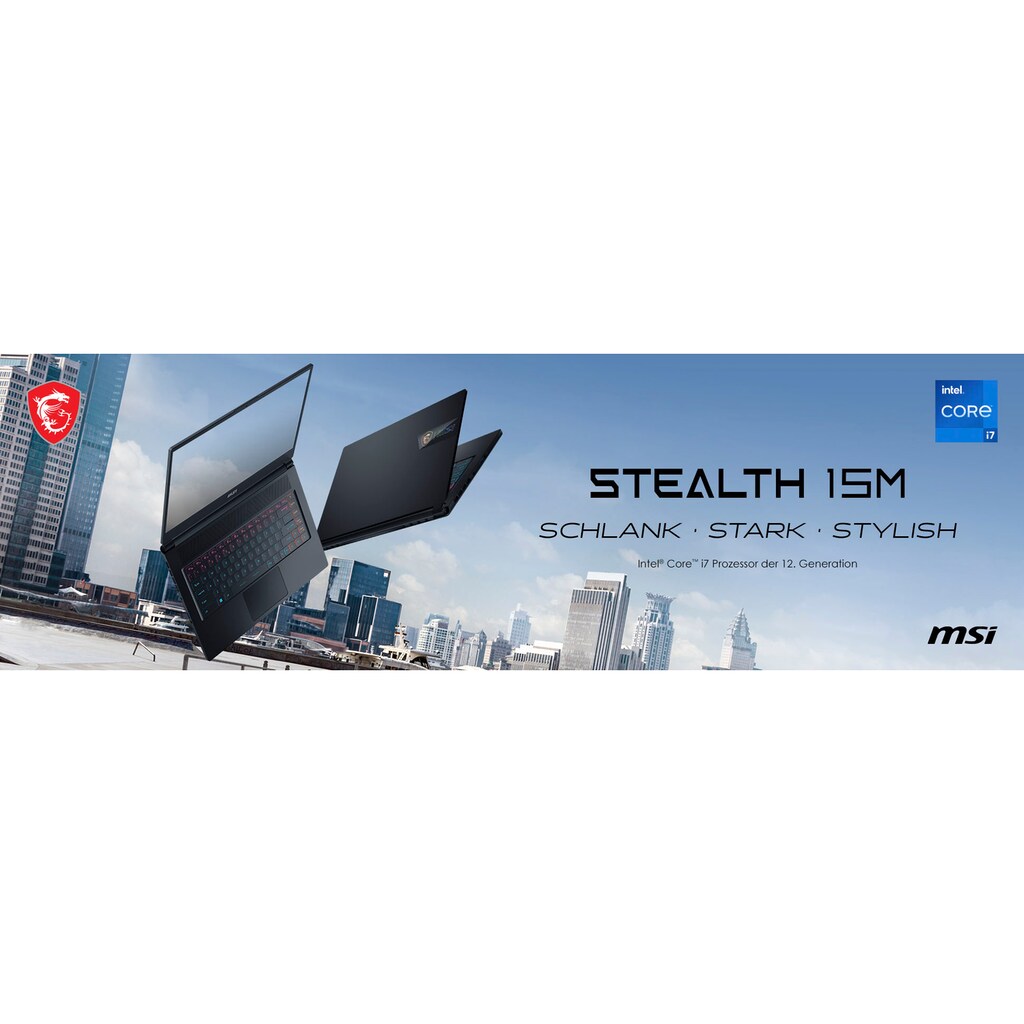 MSI Gaming-Notebook »Stealth 15M B12UE-024«, 39,6 cm, / 15,6 Zoll, Intel, Core i7, GeForce RTX 3060, 1000 GB SSD