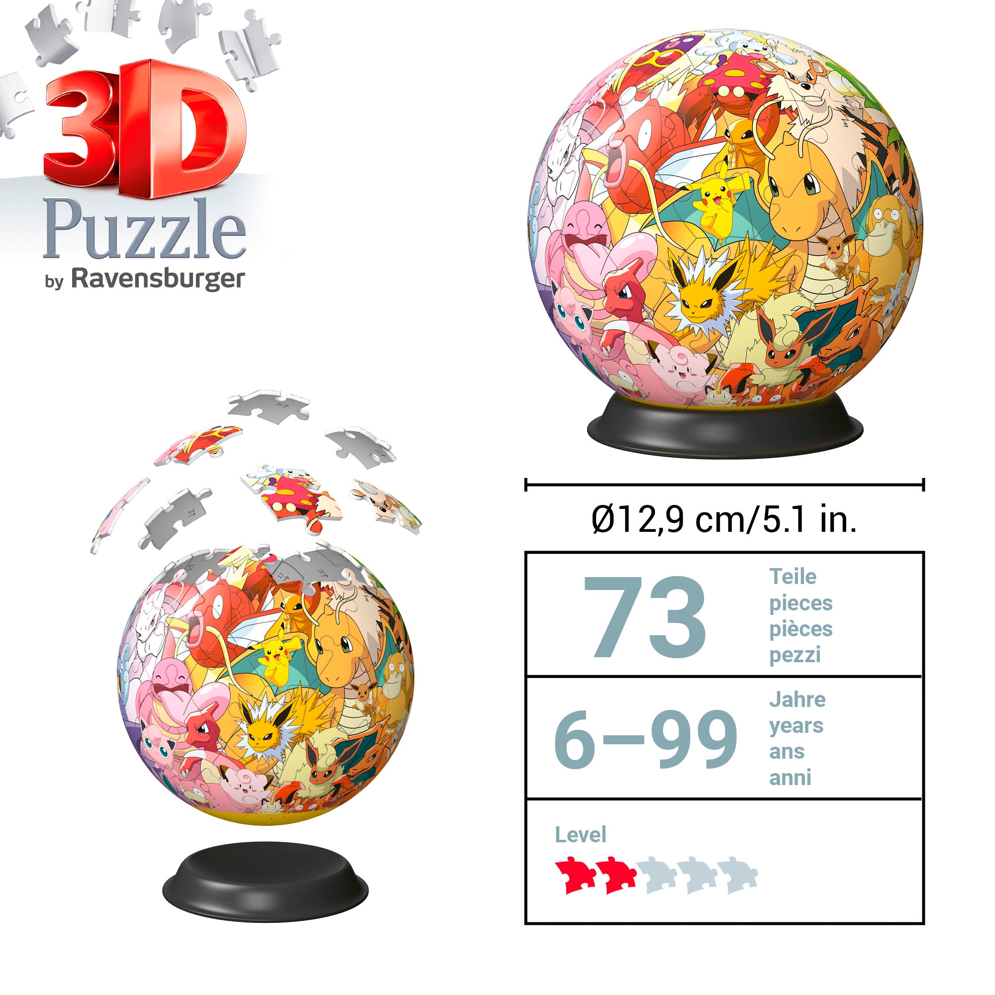Ravensburger Puzzleball »Pokémon - Kanto Region Characters«, Made in Europe