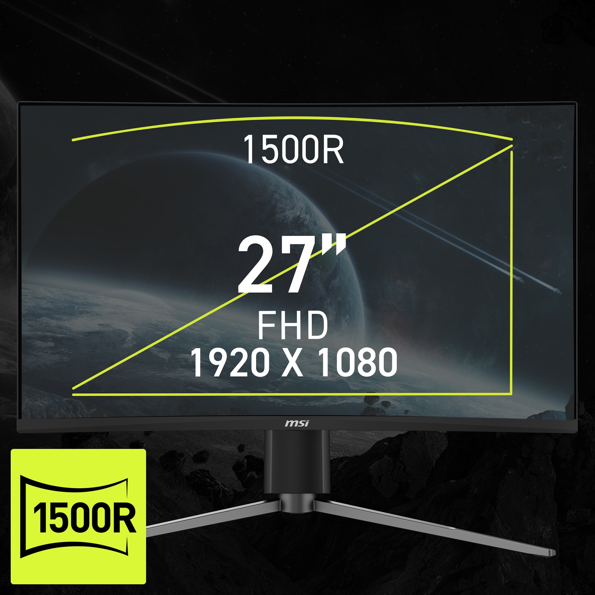 MSI Gaming-Monitor »MAG 276CPXF«, 69 cm/27 Zoll, 1920 x 1080 px, Full HD, 0,5 ms Reaktionszeit, 280 Hz, 5-Wege Joystick Navigation