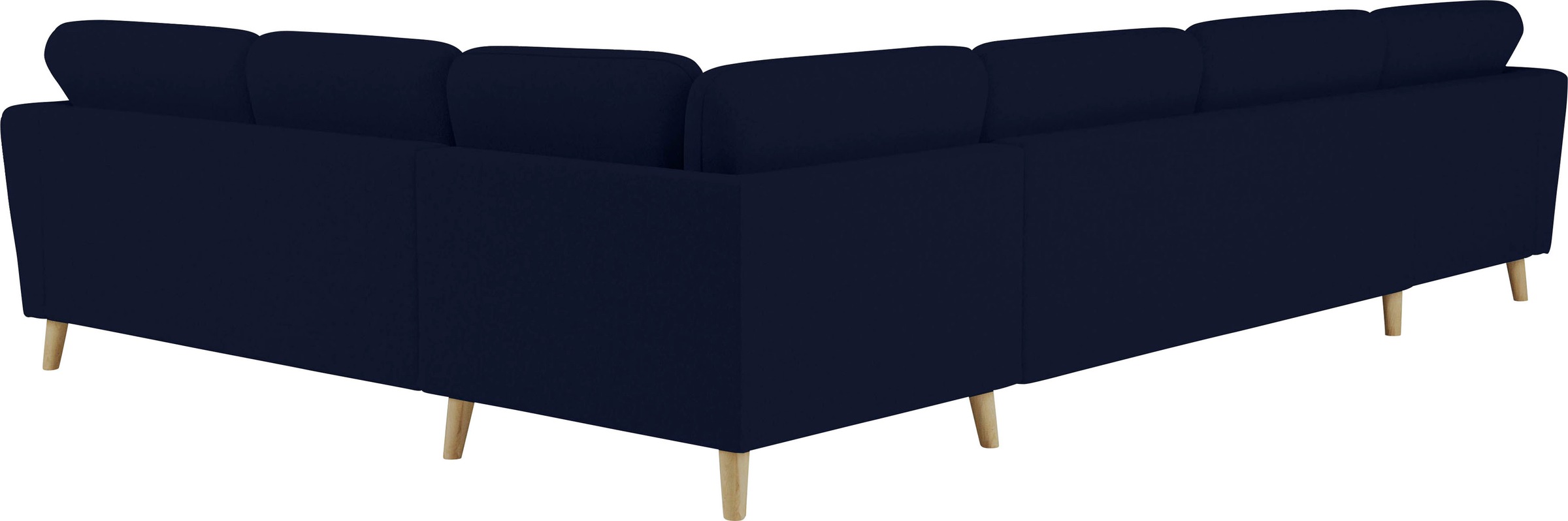 Home affaire Wohnlandschaft »MARSEILLE XXL 349cm, U-Form, Ottomane rechts/links wählbar«, Massivholzbeine Eiche, Landhausstil, Wellenunterfederung