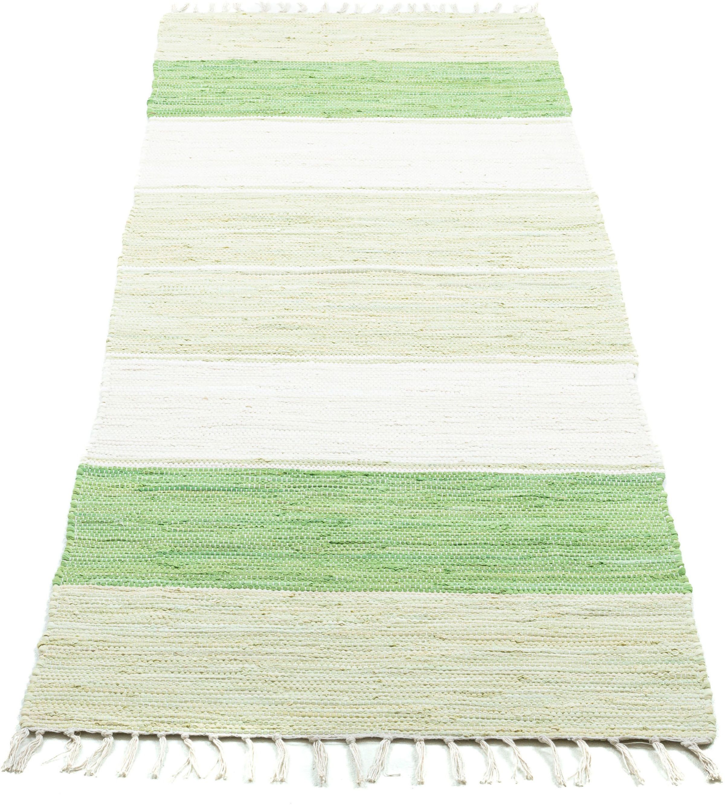 THEKO Teppich »Stripe Cotton, handgewebt«, rechteckig, 5 mm Höhe, Flachgewe günstig online kaufen