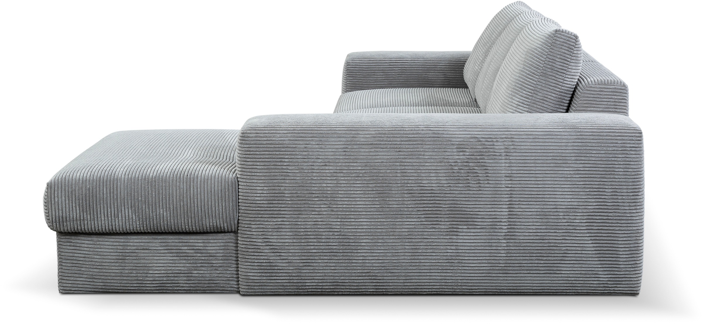 WERK2 Ecksofa »Rozzana Design Ecksofa mit hohem Komfort, zeitlos & elegant,  L-Form,« in kuschelweichen Trendstoffen Cord, Breitcord und Plüsch