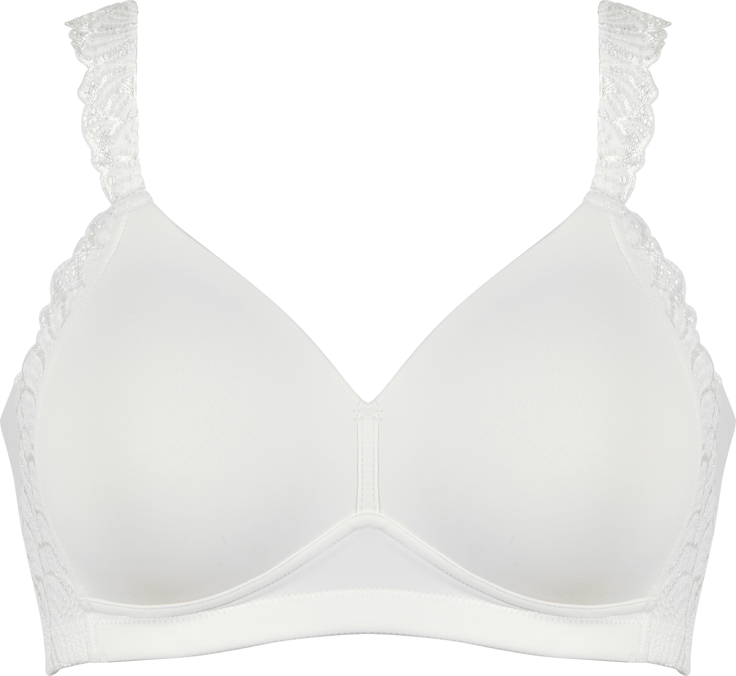 Naturana Bügelloser BH, vorgeformte Cups, breite Träger, ohne Bügel, mit Spitze, bequem