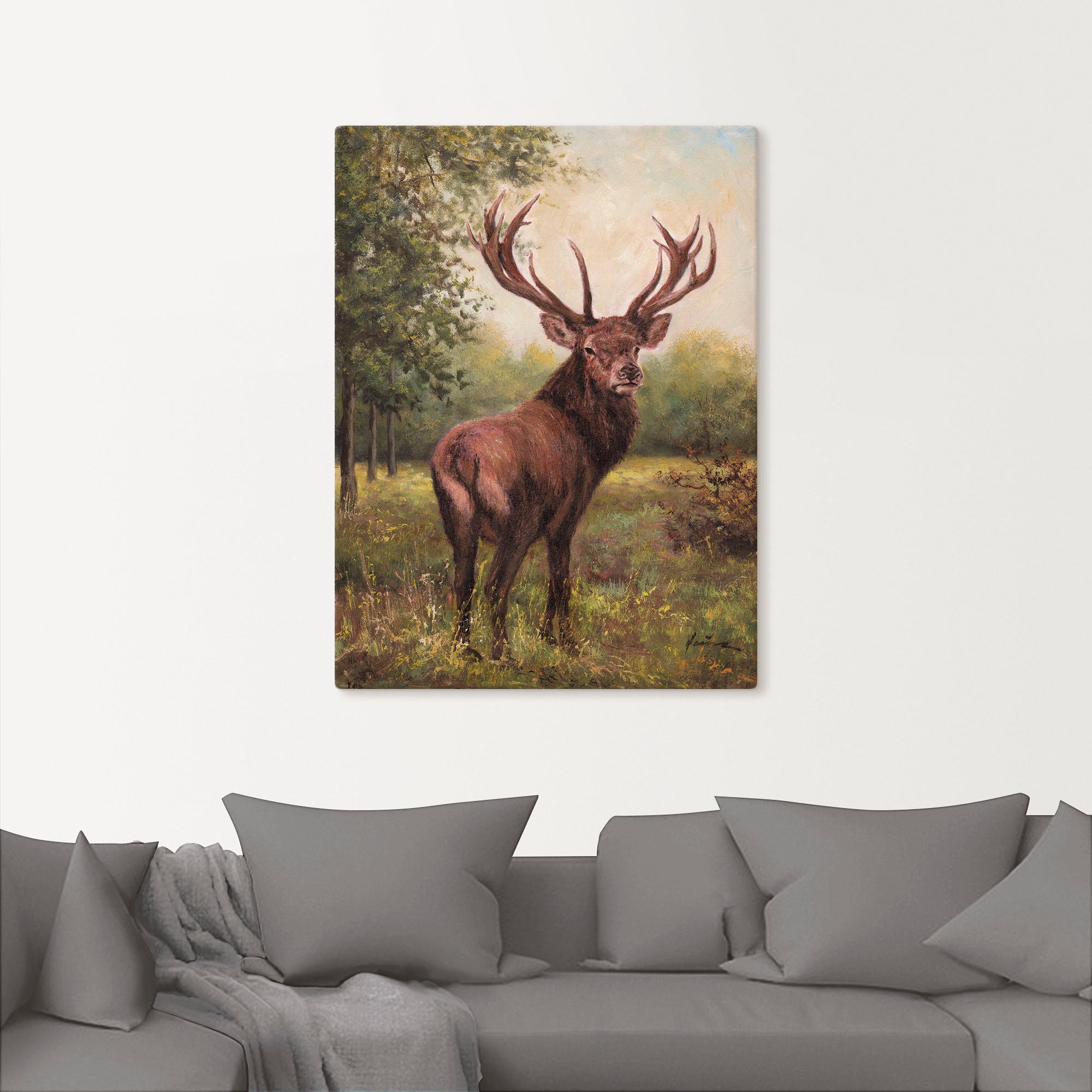 Artland Wandbild »Hirsch«, Wildtiere, (1 St.), als Leinwandbild, Poster, Wandaufkleber in verschied. Größen