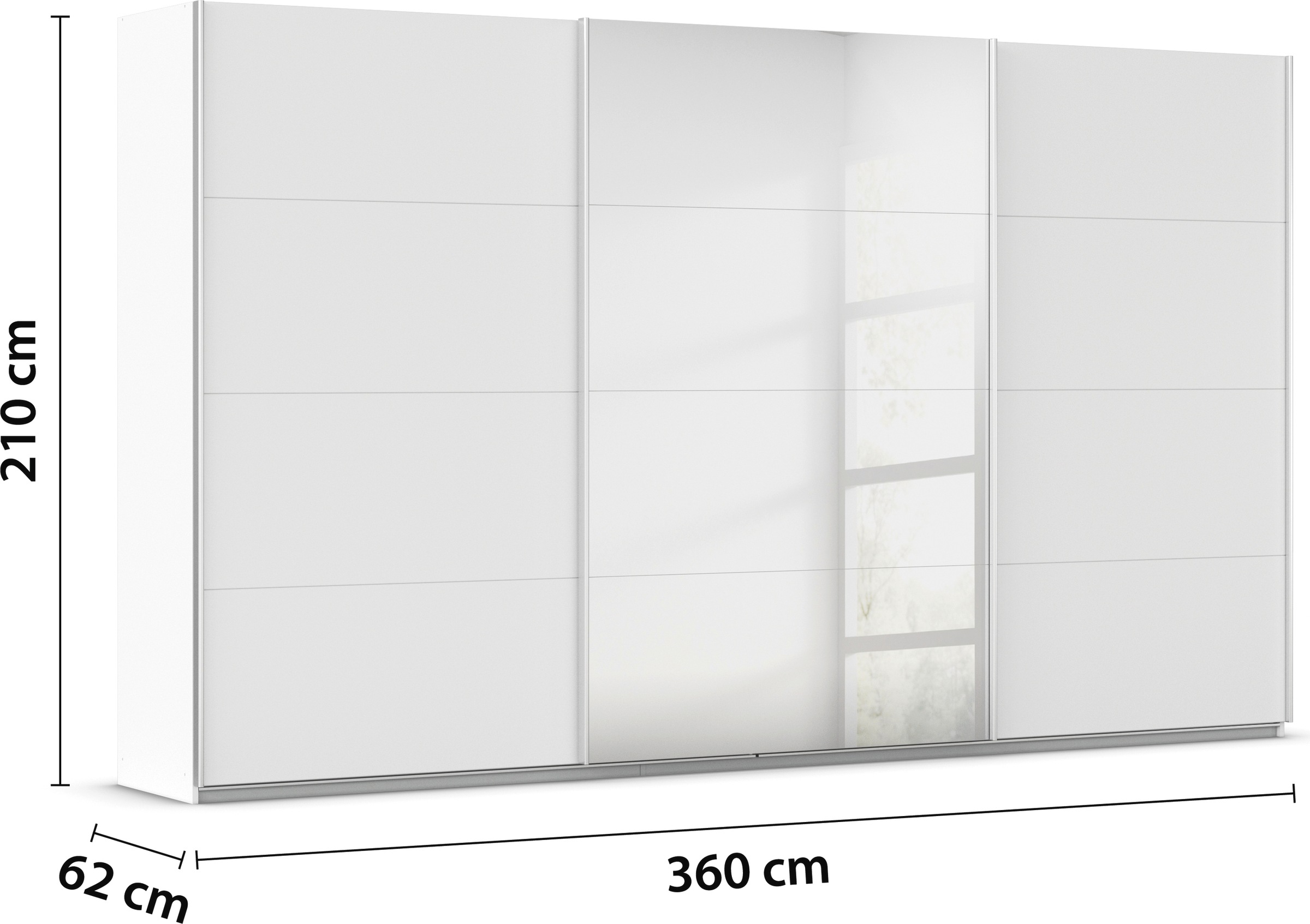 rauch Schwebetürenschrank »Kleiderschrank Schrank Garderobe AGORDO«, Top Innenausstattung, in 4 Breiten und 2 Höhen MADE IN GERMANY